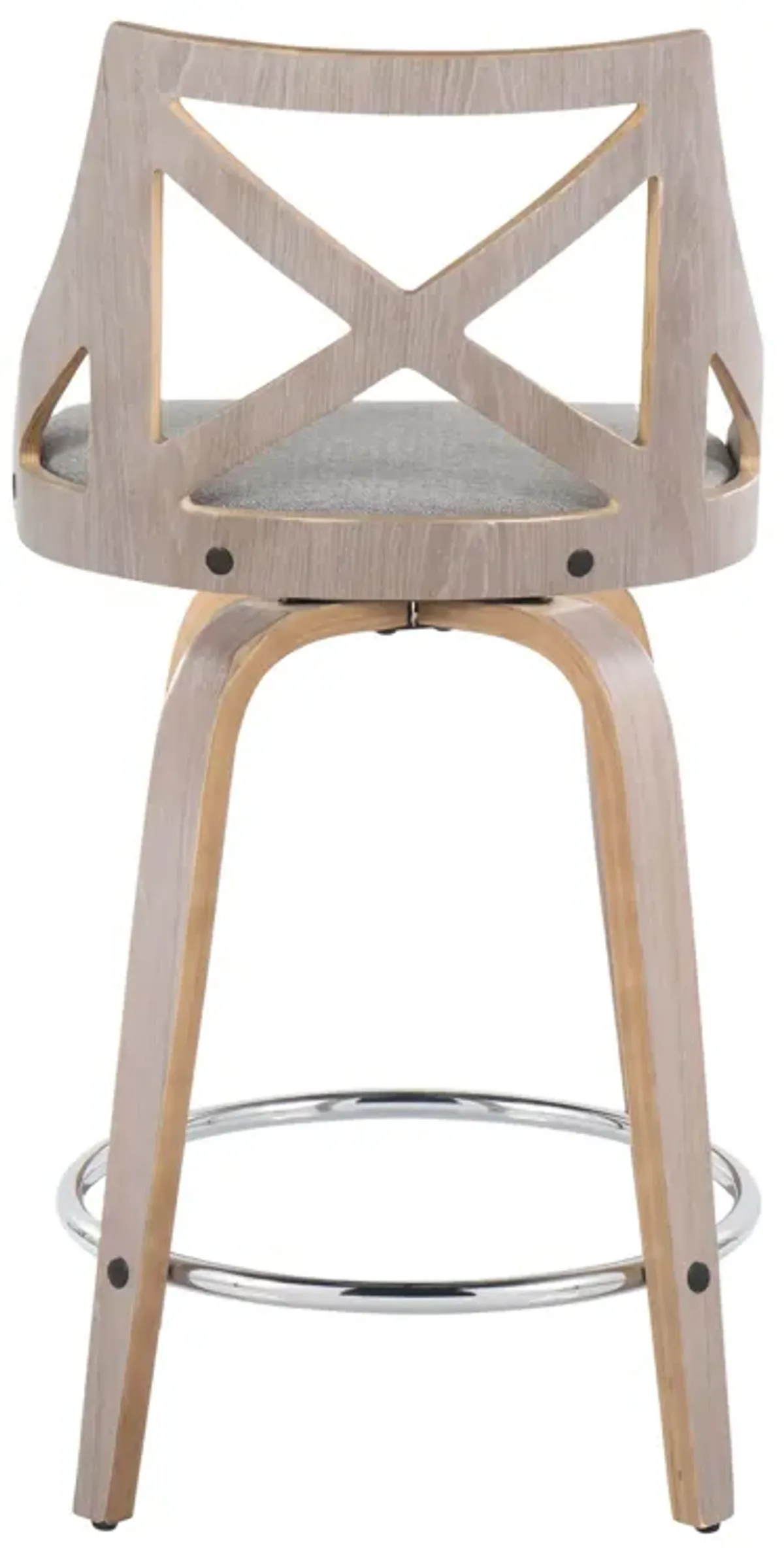 Charlotte - Farmhouse Fixed Height Counter Stool & Swivel With Round Footrest (Set of 2)