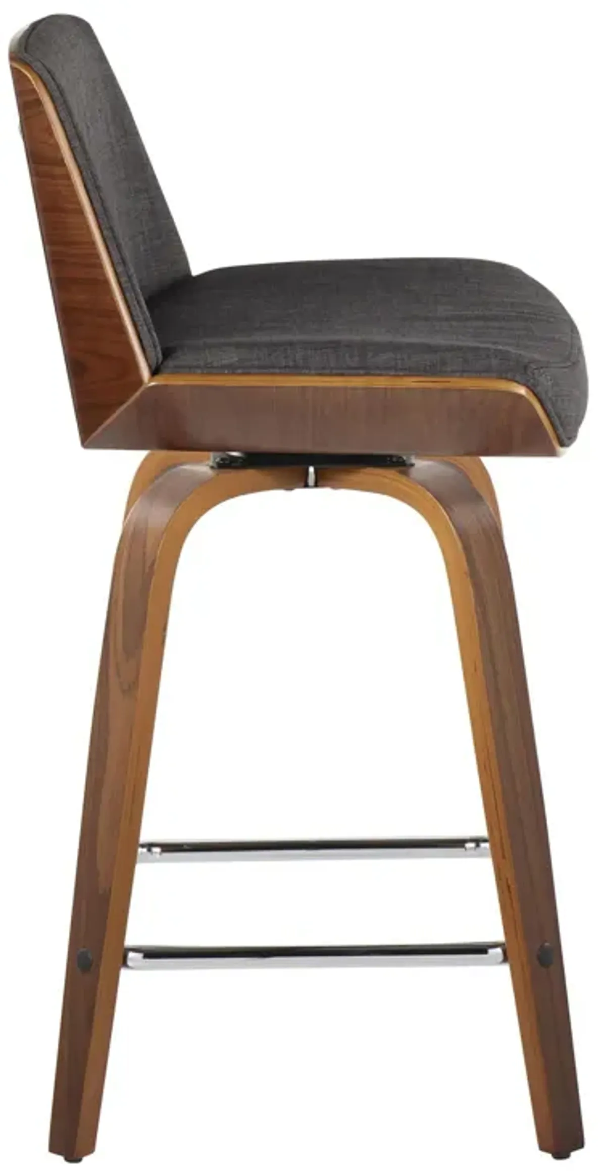 Corazza - Mid Century Modern Fixed Height Counter Stool With Swivel With Square Footrest (Set of 2)