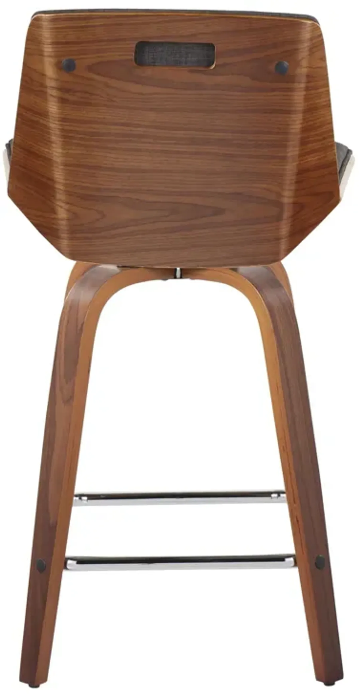 Corazza - Mid Century Modern Fixed Height Counter Stool With Swivel With Square Footrest (Set of 2)