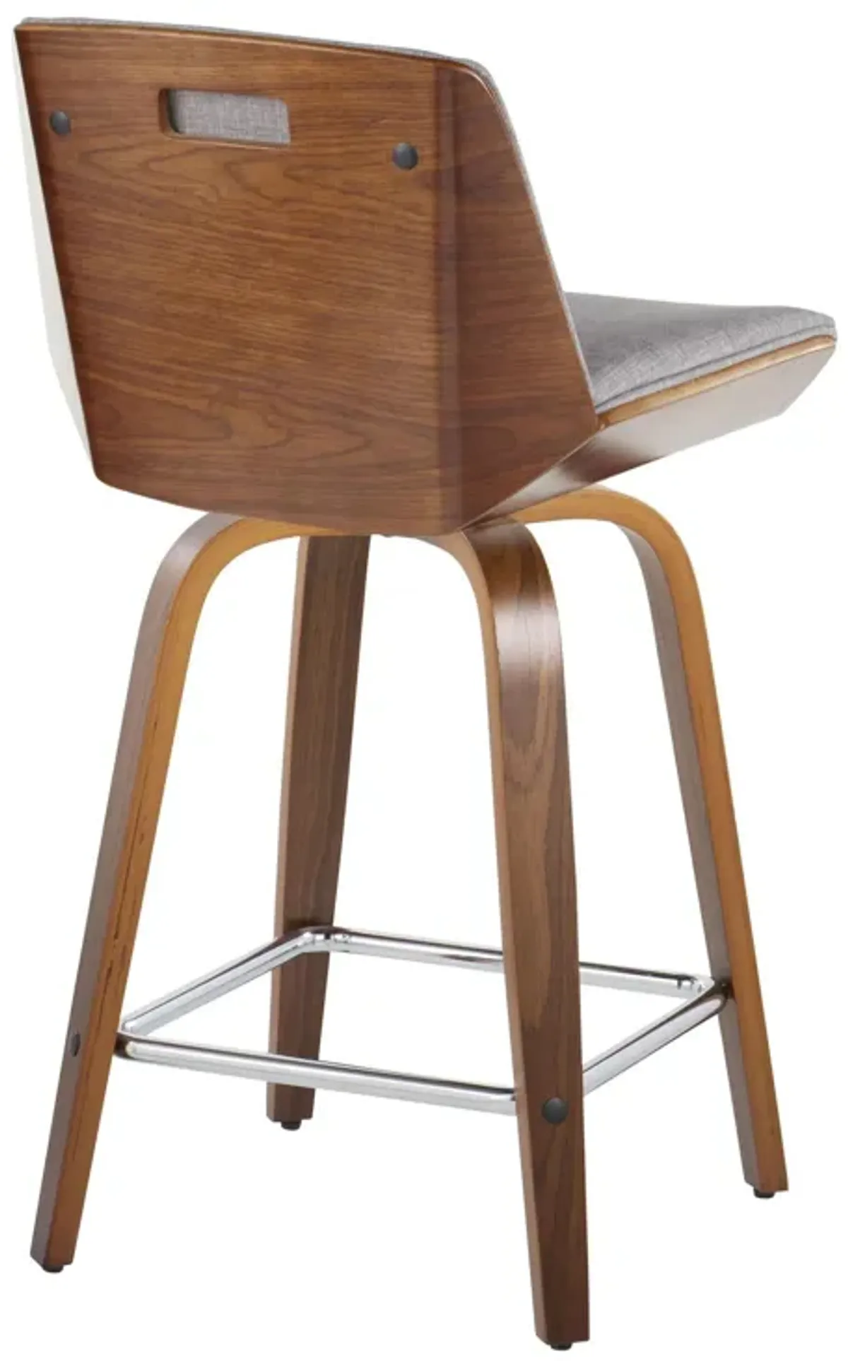 Corazza - Mid Century Modern Fixed Height Counter Stool With Swivel With Square Footrest (Set of 2)