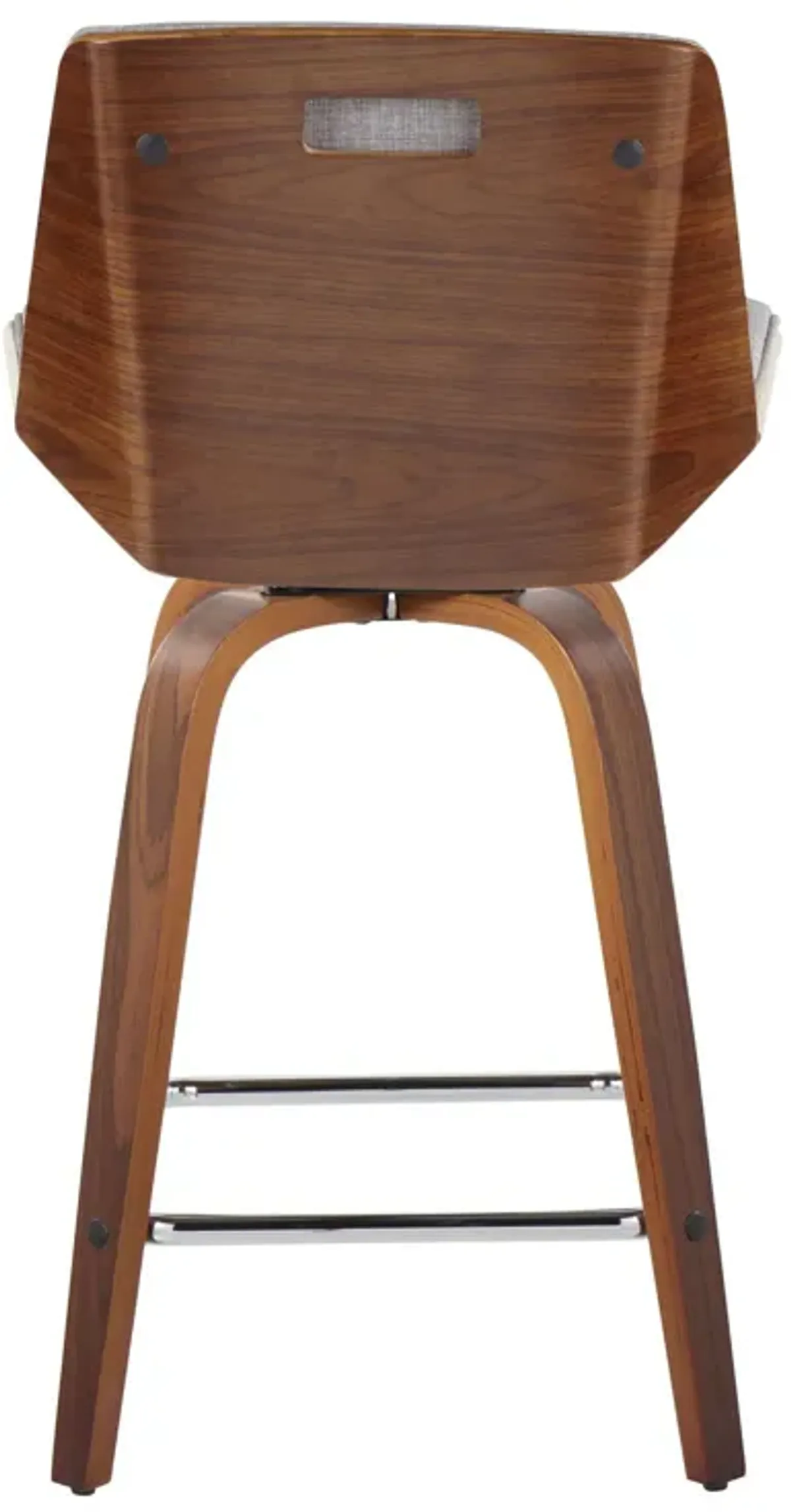 Corazza - Mid Century Modern Fixed Height Counter Stool With Swivel With Square Footrest (Set of 2)