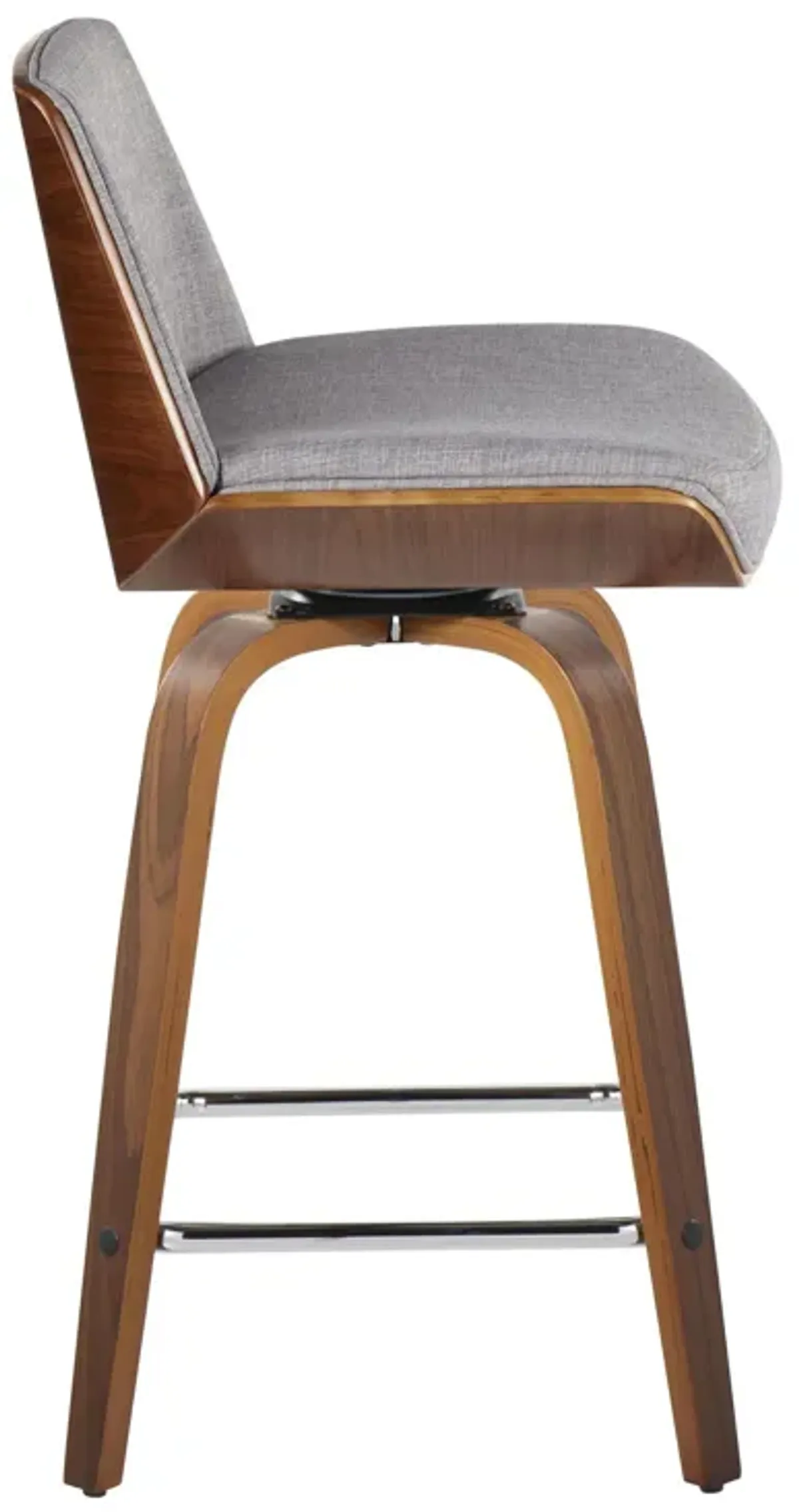 Corazza - Mid Century Modern Fixed Height Counter Stool With Swivel With Square Footrest (Set of 2)