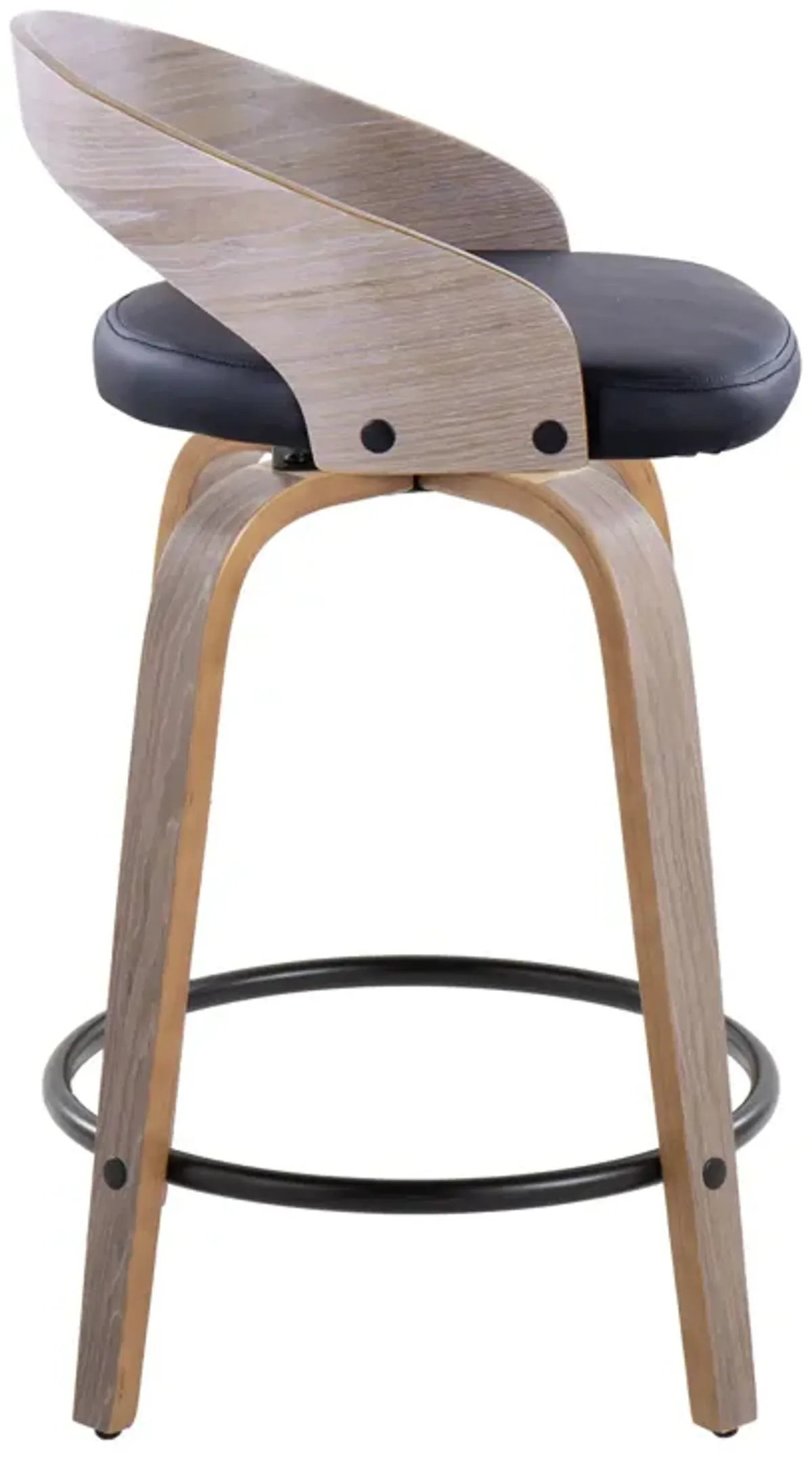 Grotto - Contemporary Fixed Height Counter Stool & Swivel With Round Footrest (Set of 2)