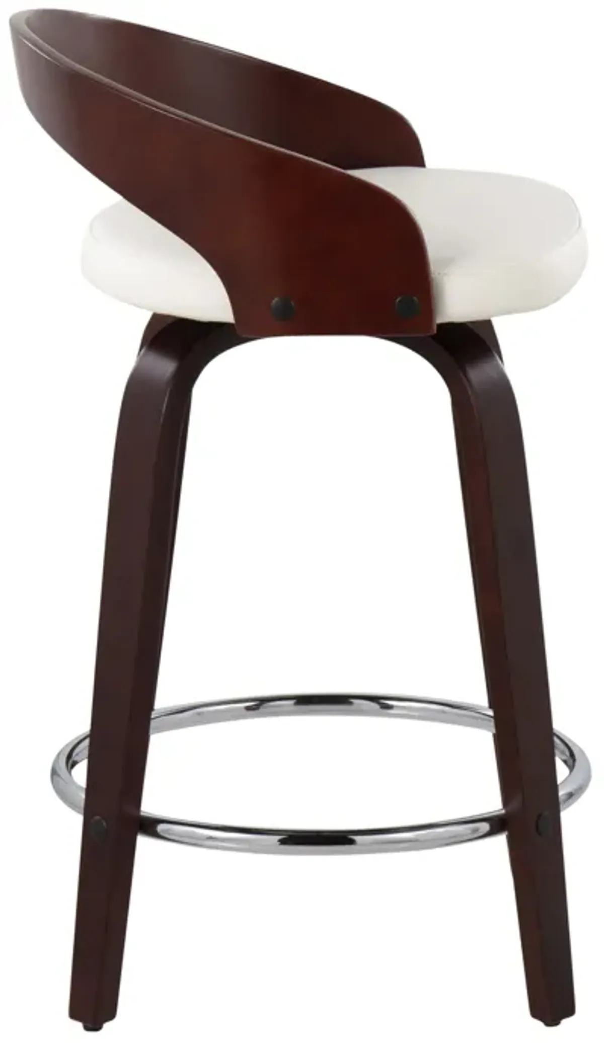 Grotto - Contemporary Fixed Height Counter Stool & Swivel With Round Footrest (Set of 2)