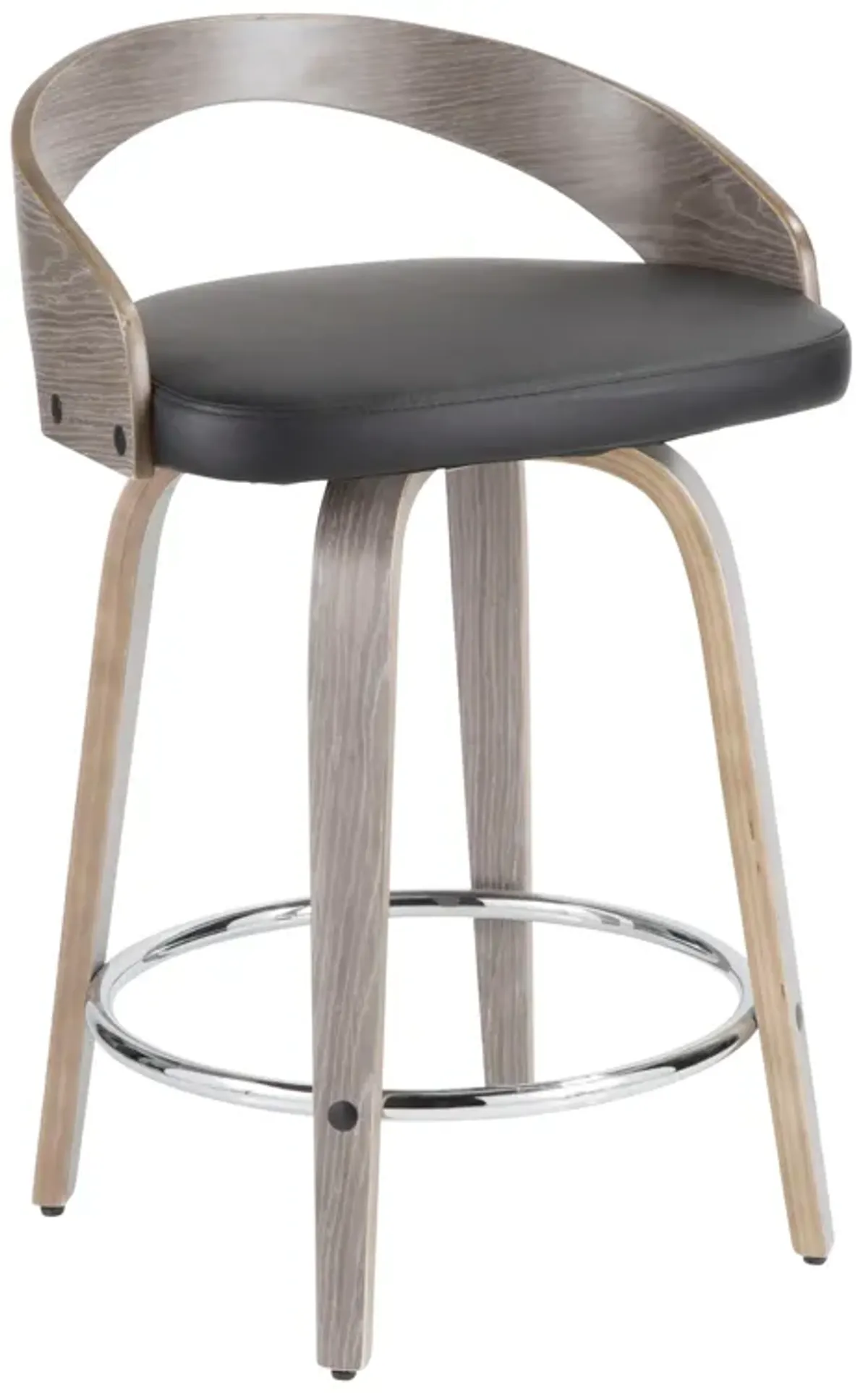 Grotto - Contemporary Fixed Height Counter Stool & Swivel With Round Footrest (Set of 2)