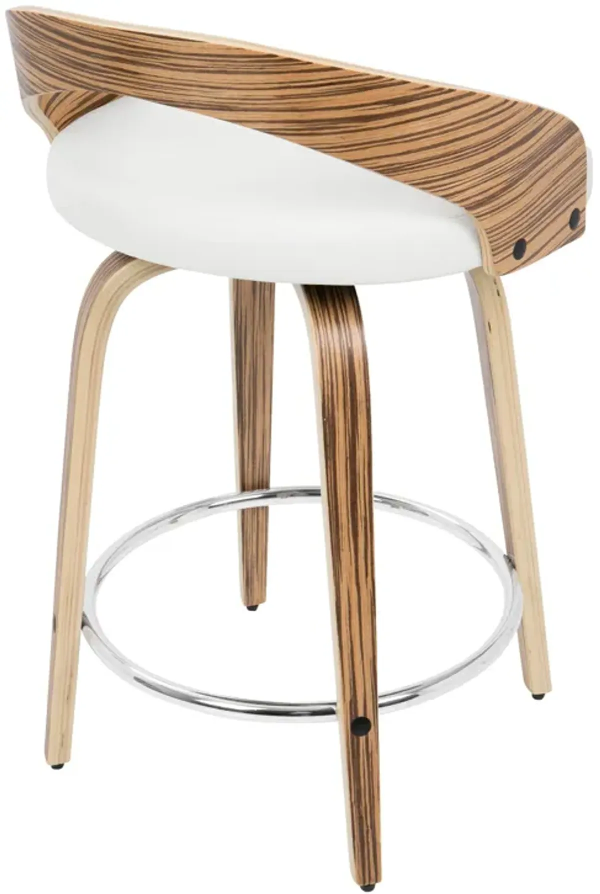 Grotto - Contemporary Fixed Height Counter Stool & Swivel With Round Footrest (Set of 2)