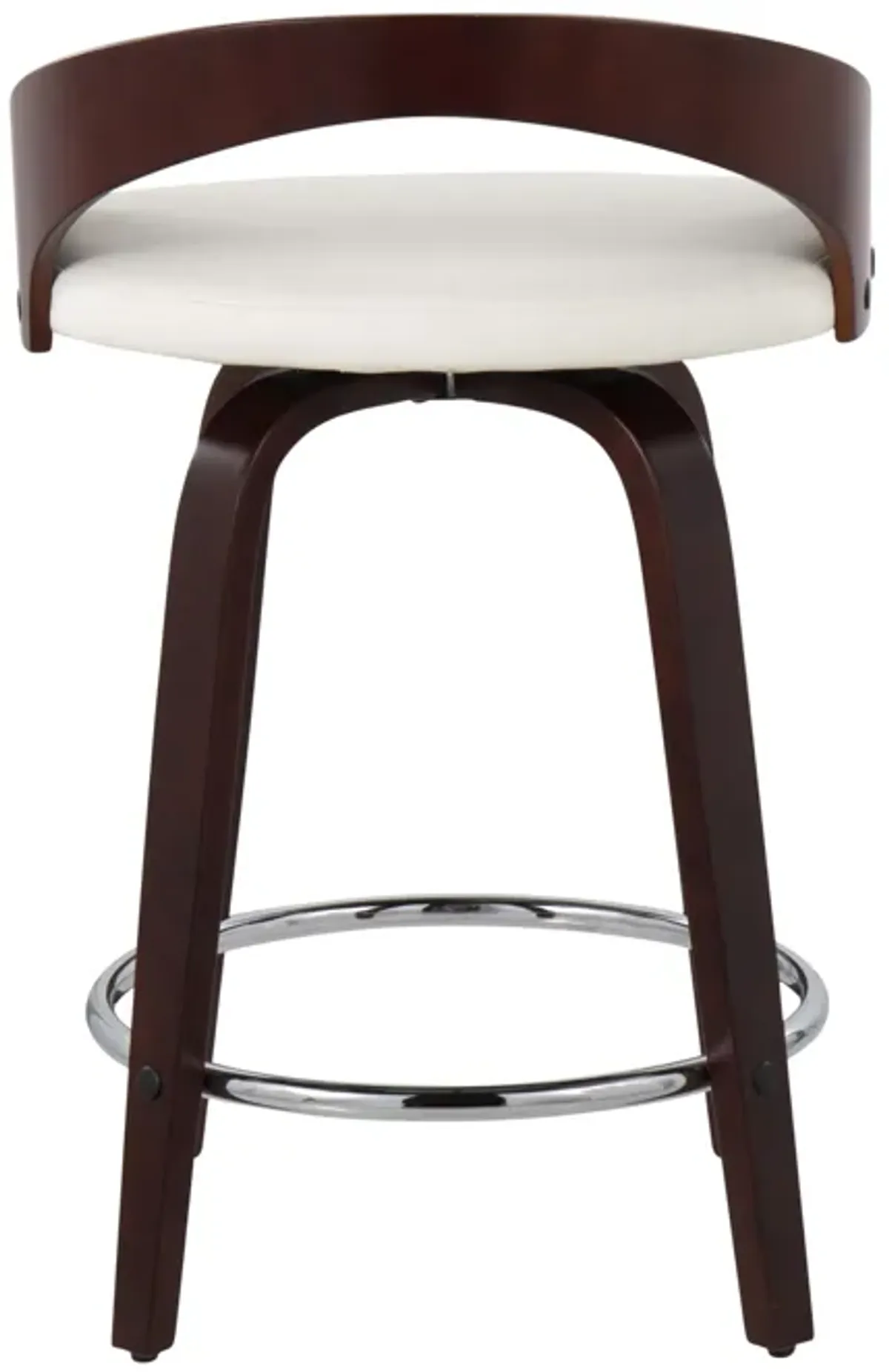 Grotto - Contemporary Fixed Height Counter Stool & Swivel With Round Footrest (Set of 2)