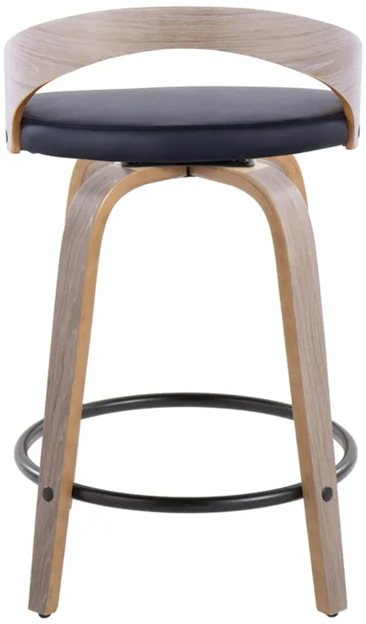 Grotto - Contemporary Fixed Height Counter Stool & Swivel With Round Footrest (Set of 2)