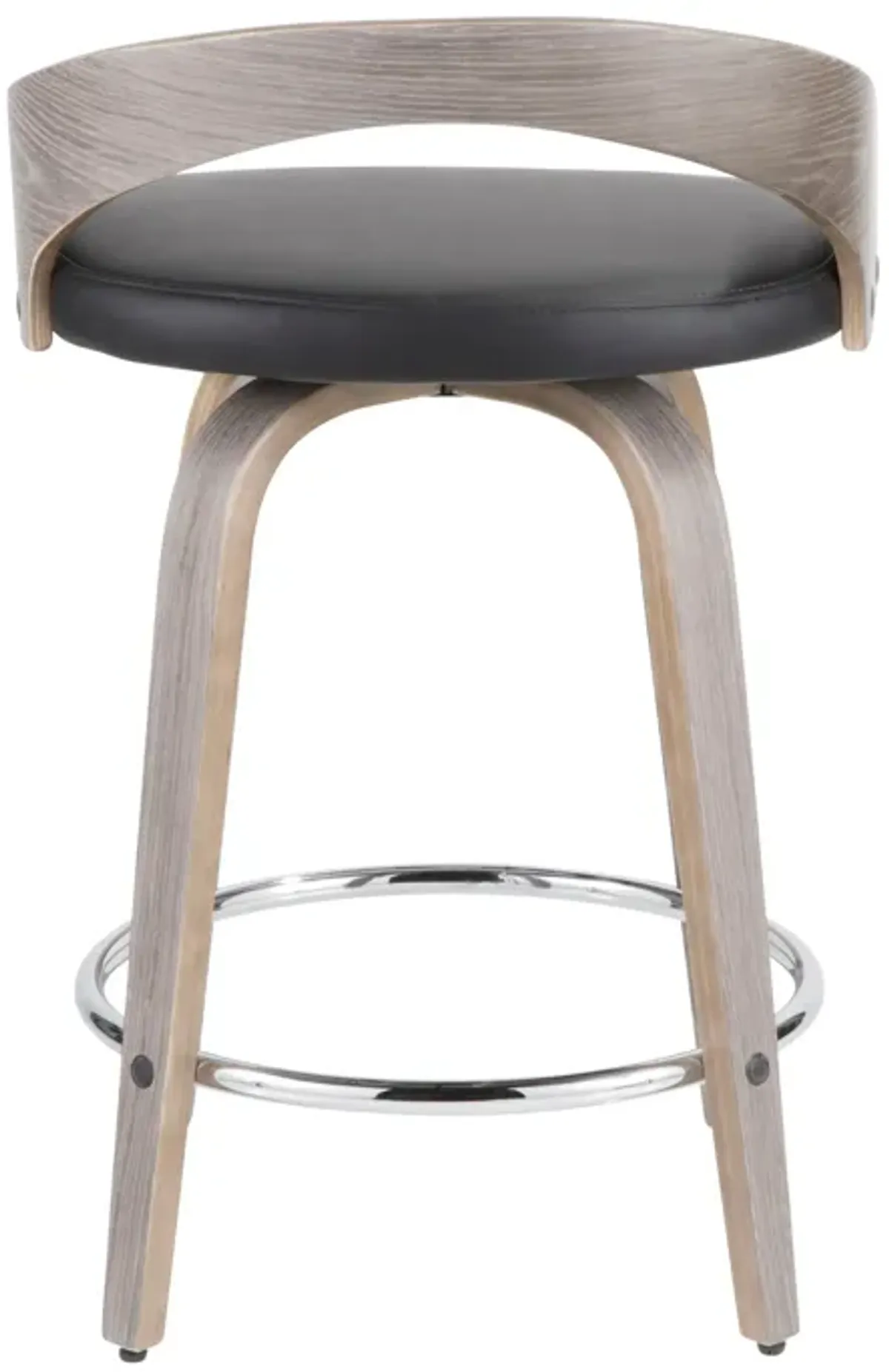 Grotto - Contemporary Fixed Height Counter Stool & Swivel With Round Footrest (Set of 2)