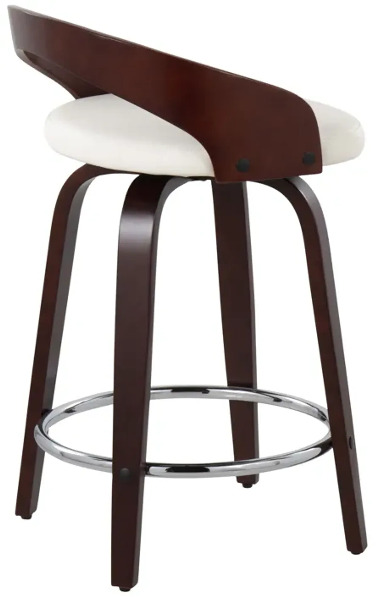 Grotto - Contemporary Fixed Height Counter Stool & Swivel With Round Footrest (Set of 2)