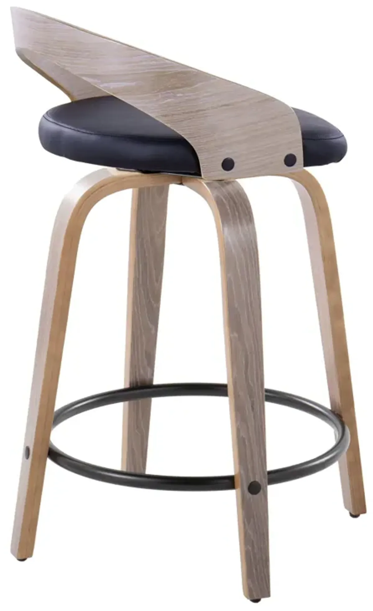 Grotto - Contemporary Fixed Height Counter Stool & Swivel With Round Footrest (Set of 2)