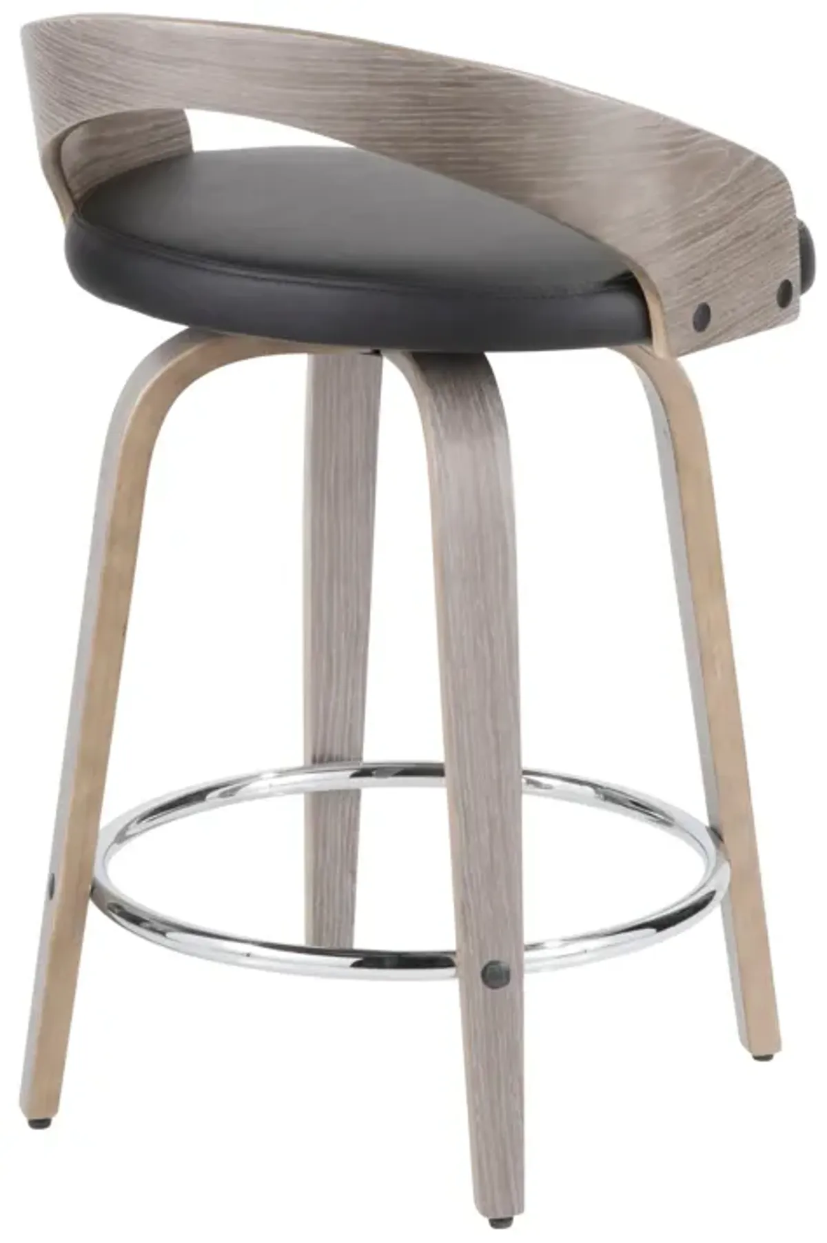 Grotto - Contemporary Fixed Height Counter Stool & Swivel With Round Footrest (Set of 2)