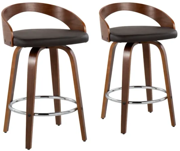 Grotto - Mid-Century Modern, Counter Stool With Swivel (Set of 2)