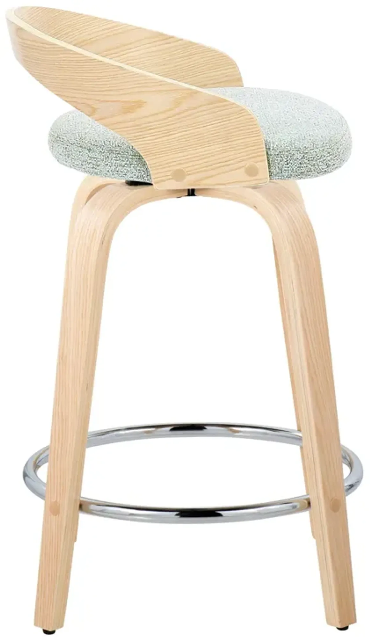 Grotto - Contemporary Fixed Height Counter Stool & Swivel, Round Footrest (Set of 2)