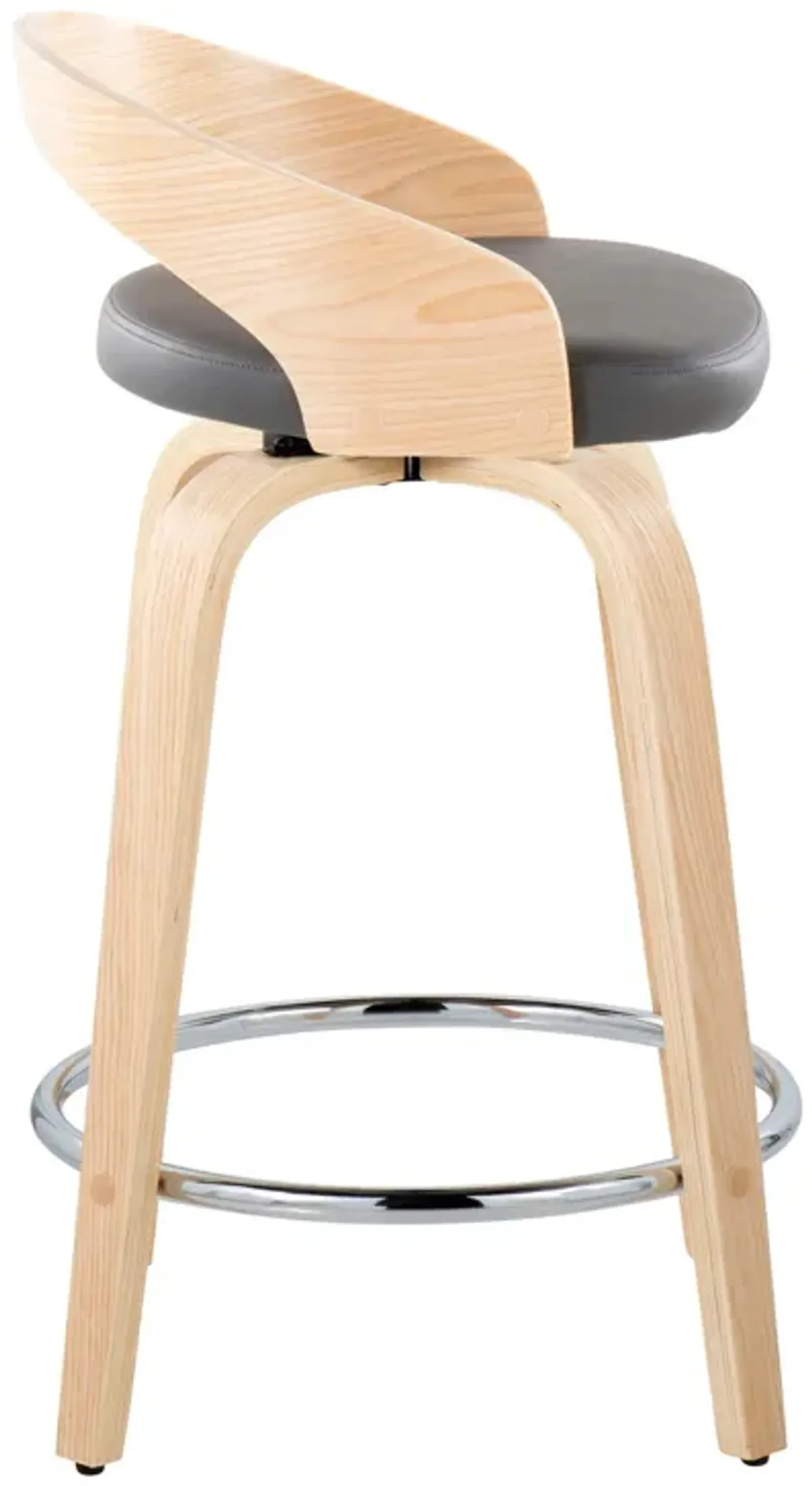 Grotto - Contemporary Fixed Height Counter Stool & Swivel, Round Footrest (Set of 2)