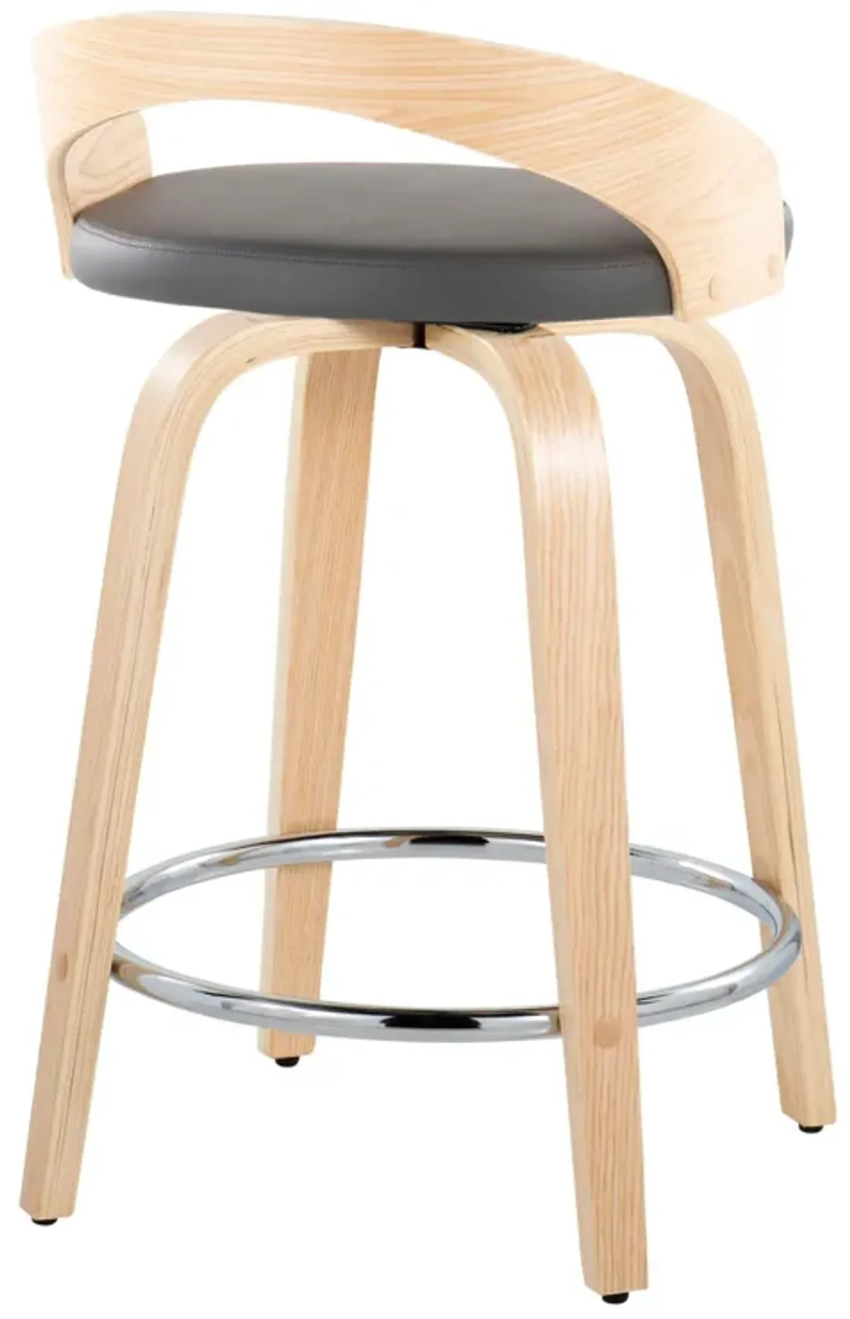 Grotto - Contemporary Fixed Height Counter Stool & Swivel, Round Footrest (Set of 2)