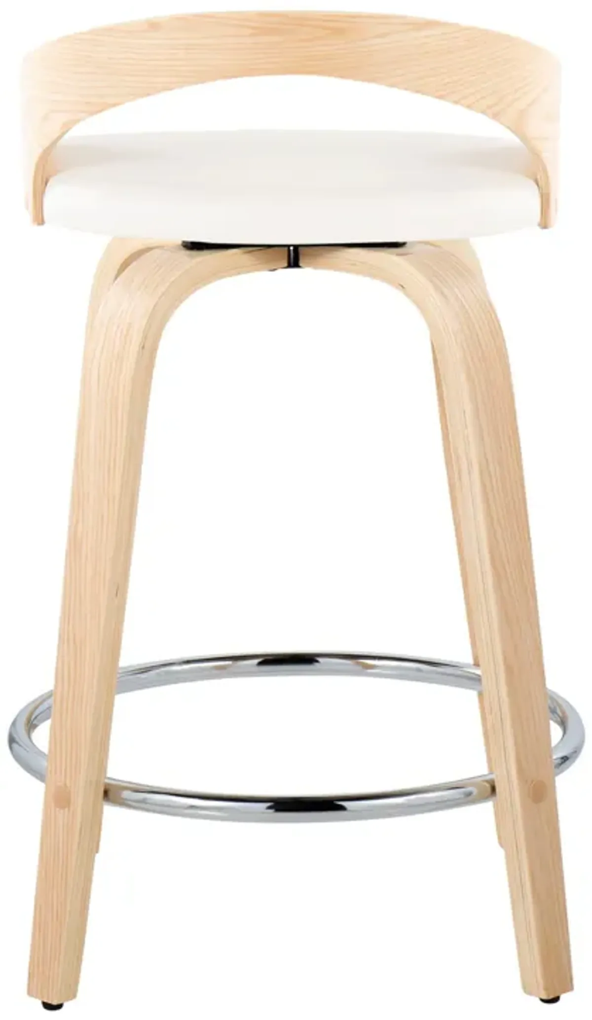 Grotto - Contemporary Fixed Height Counter Stool & Swivel, Round Footrest (Set of 2)