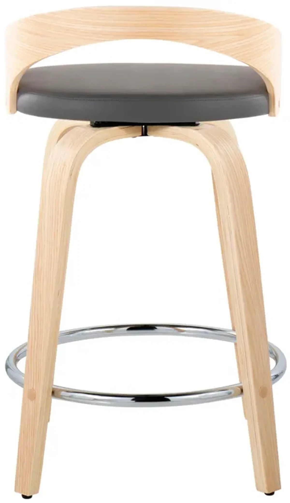 Grotto - Contemporary Fixed Height Counter Stool & Swivel, Round Footrest (Set of 2)