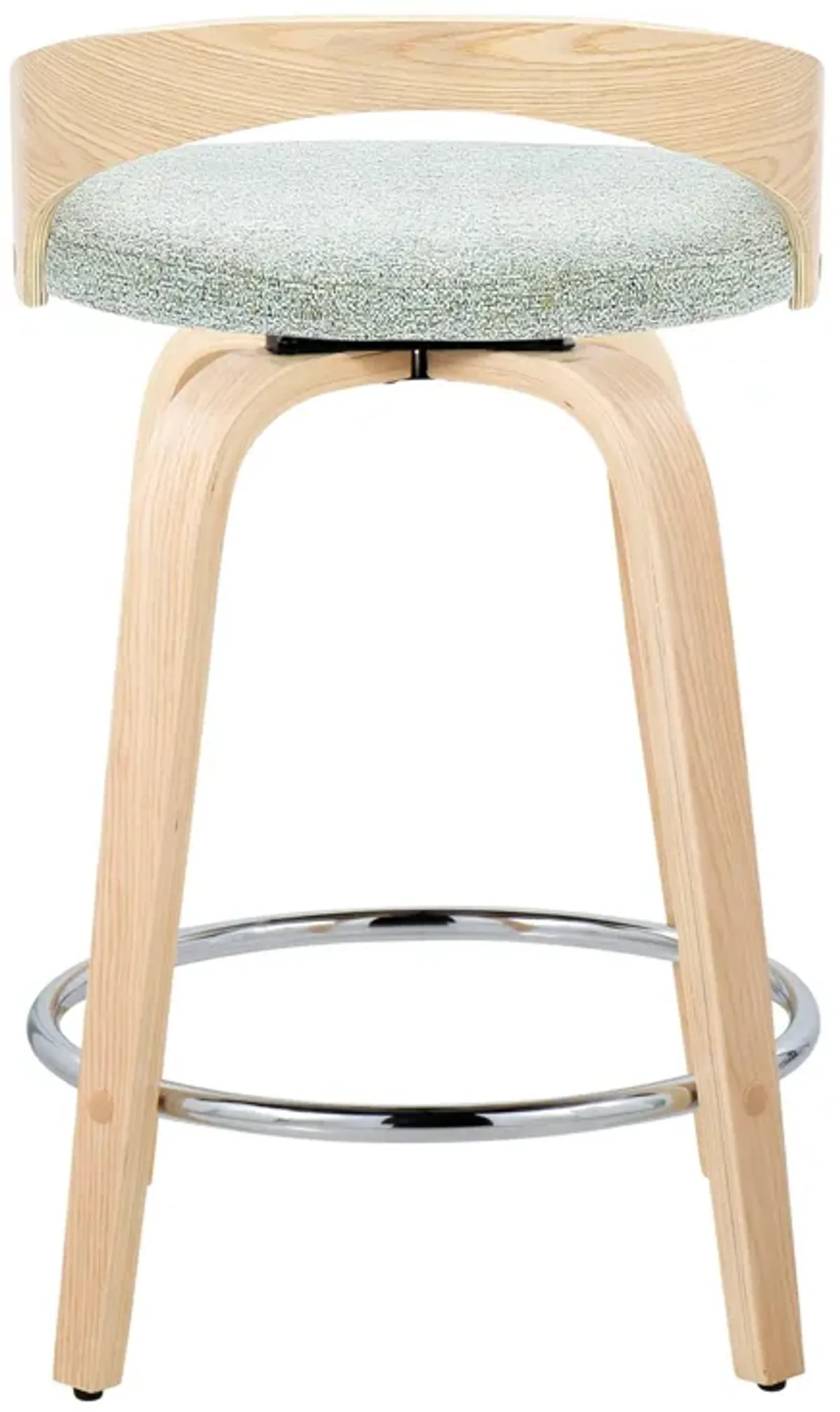 Grotto - Contemporary Fixed Height Counter Stool & Swivel, Round Footrest (Set of 2)