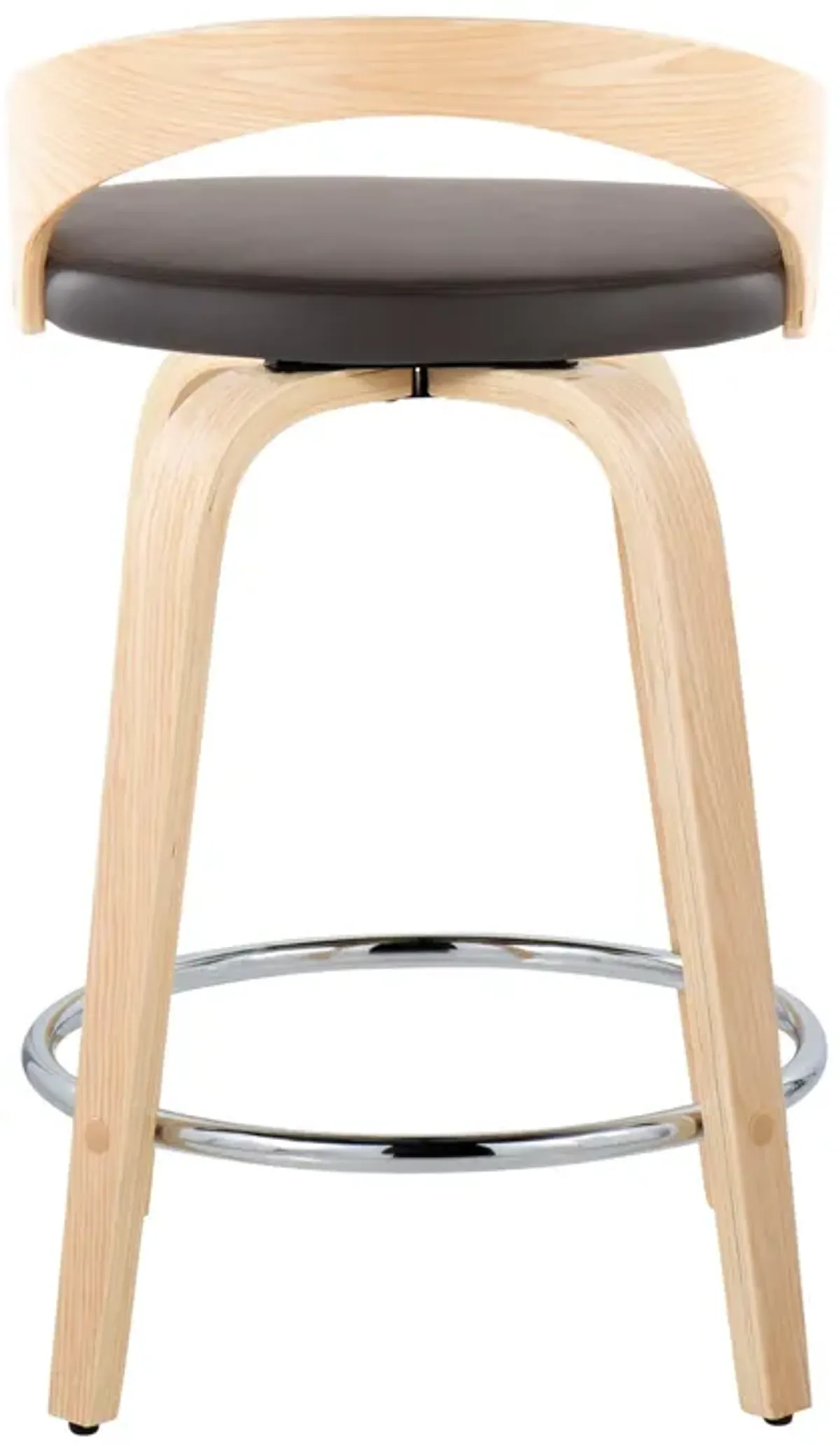 Grotto - Contemporary Fixed Height Counter Stool & Swivel, Round Footrest (Set of 2)