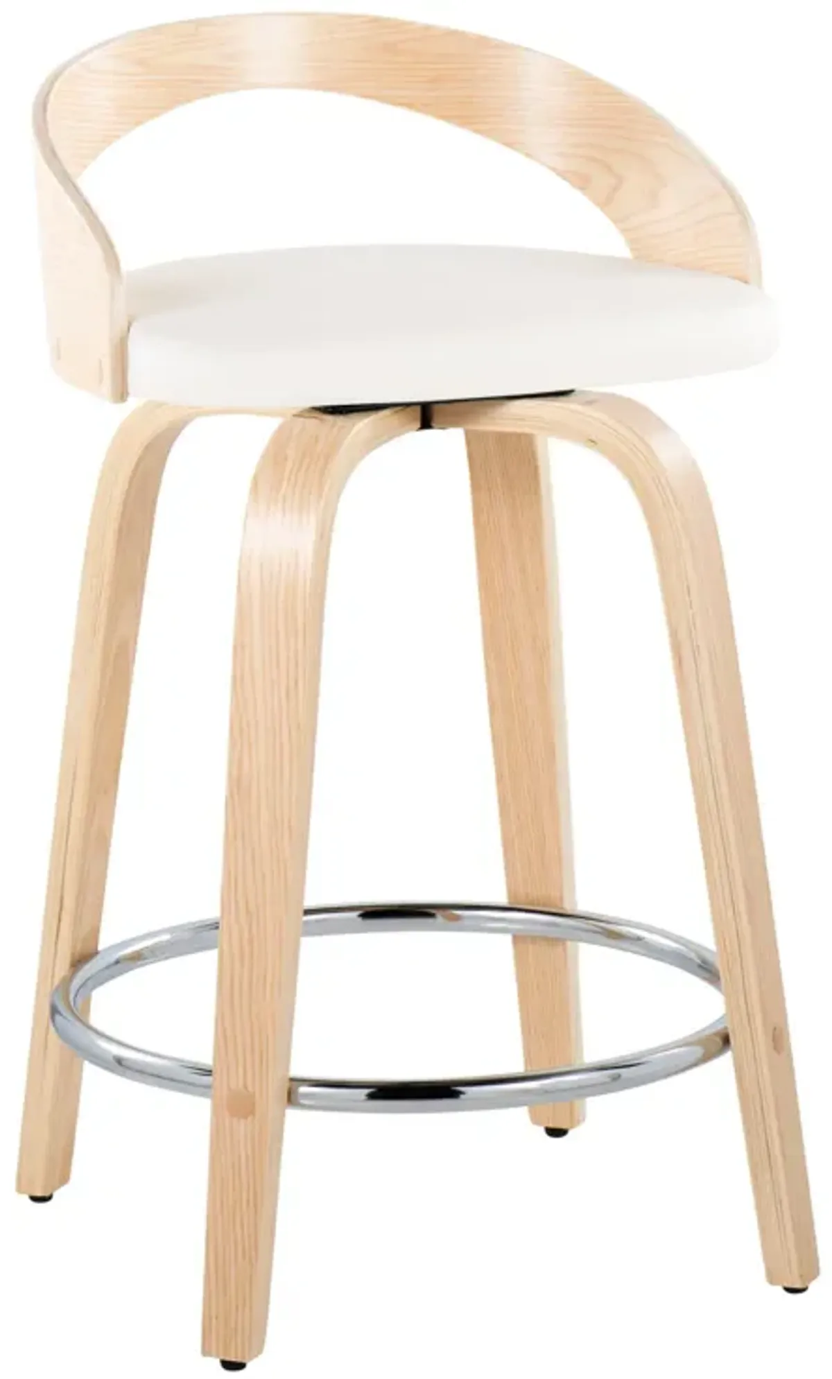 Grotto - Contemporary Fixed Height Counter Stool & Swivel, Round Footrest (Set of 2)