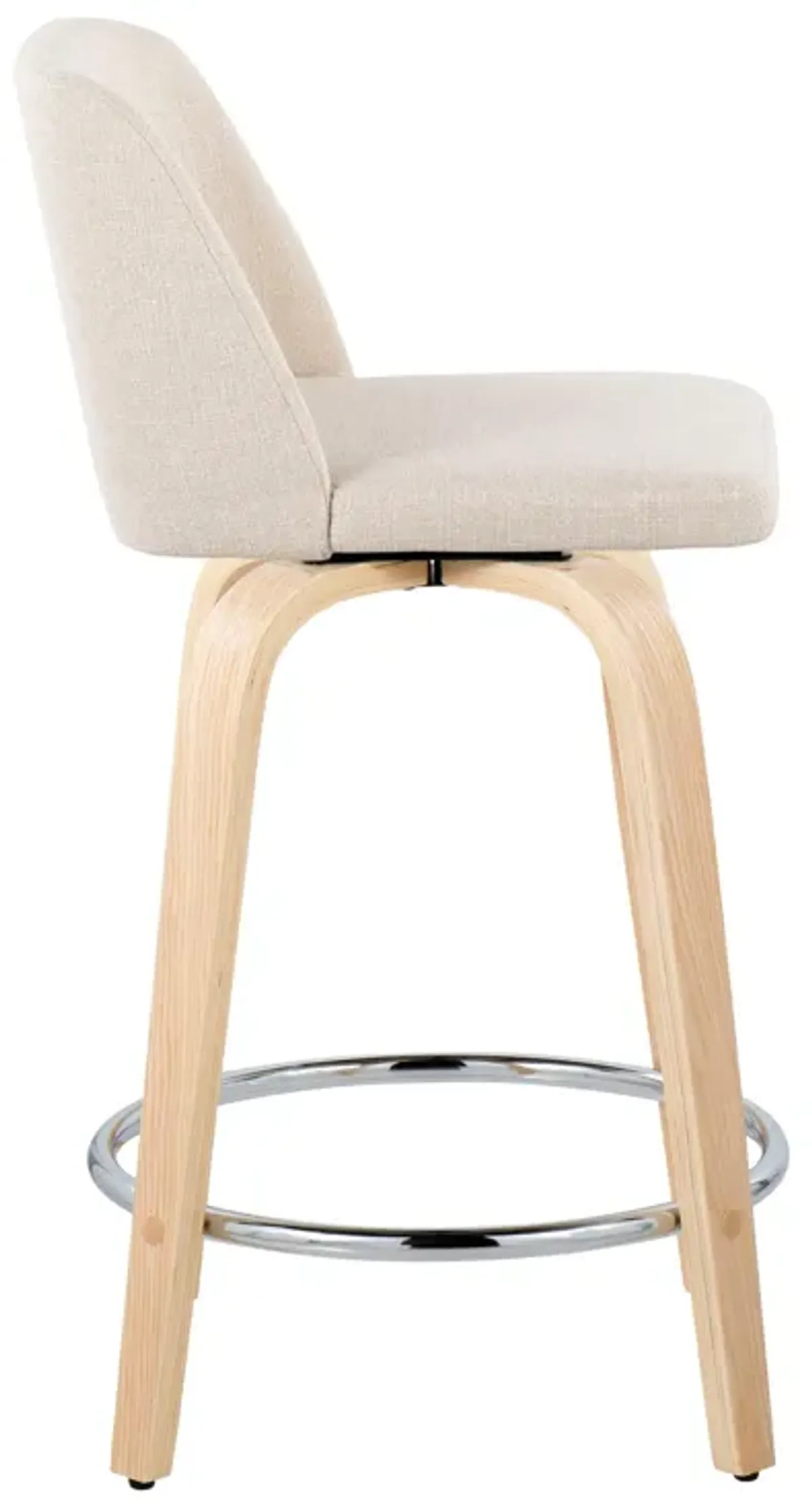 Toriano - Contemporary Fixed Height Counter Stool & Swivel And Round Footrest (Set of 2)