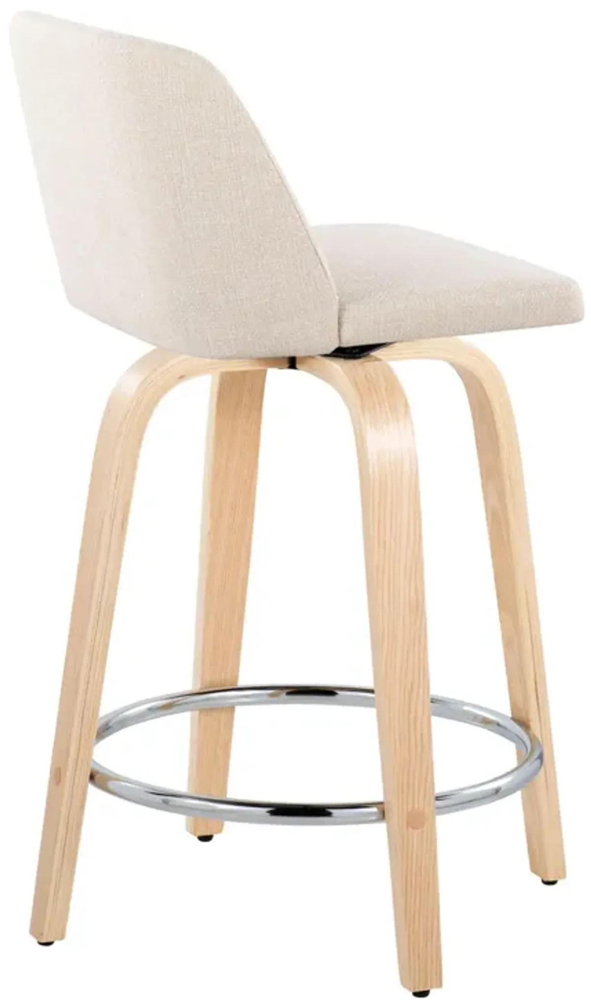 Toriano - Contemporary Fixed Height Counter Stool & Swivel And Round Footrest (Set of 2)