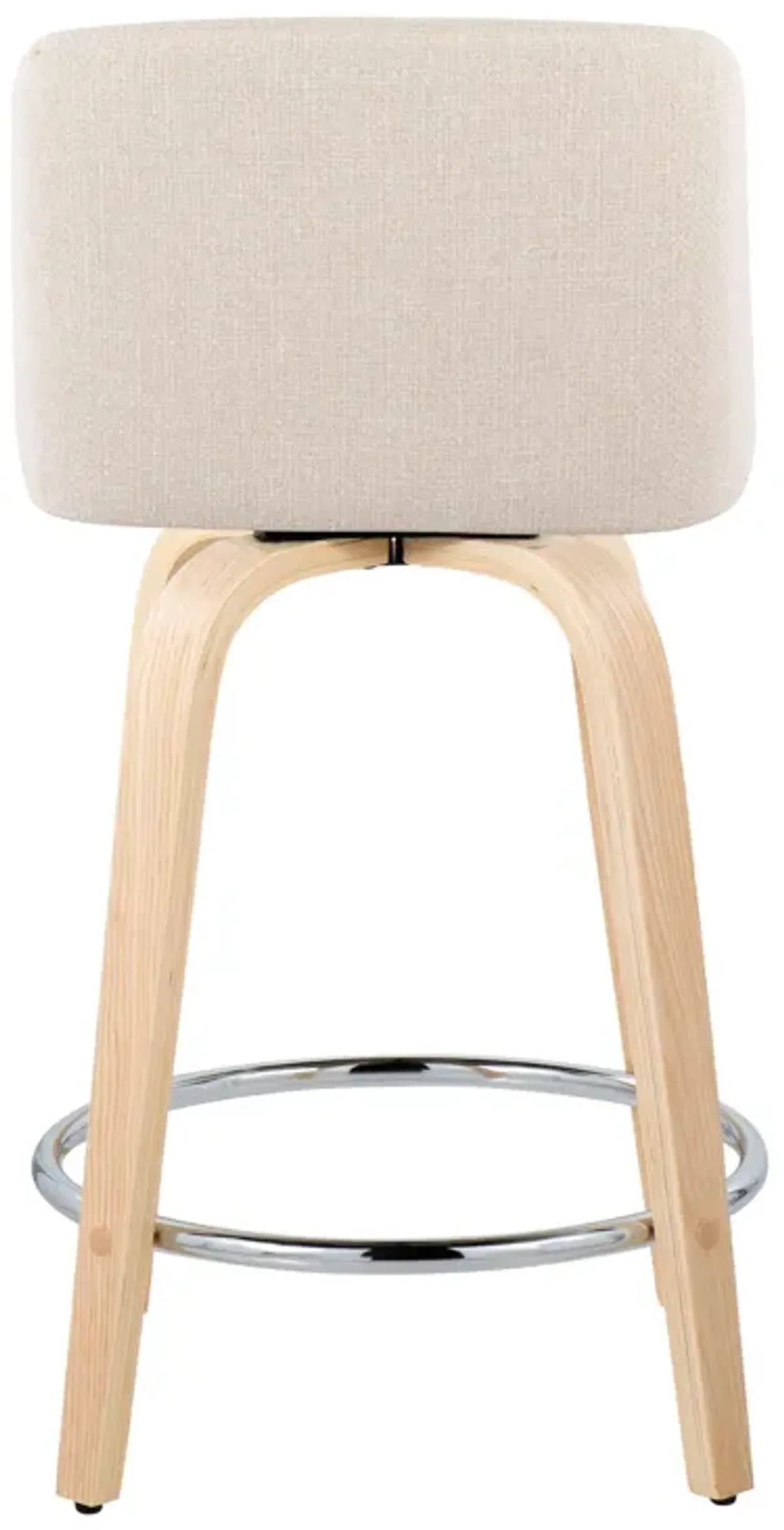 Toriano - Contemporary Fixed Height Counter Stool & Swivel And Round Footrest (Set of 2)