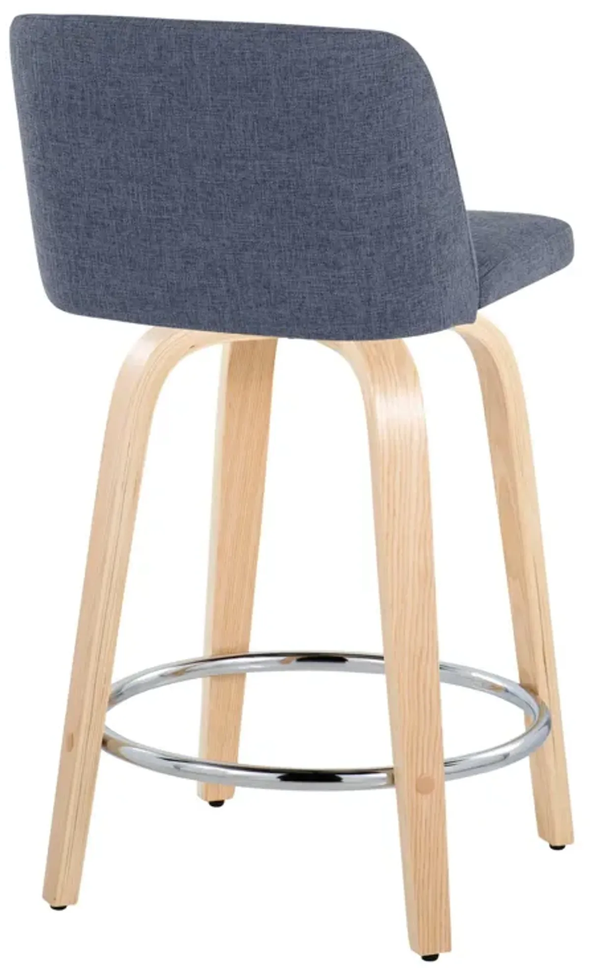 Toriano - Contemporary Fixed Height Counter Stool & Swivel And Round Footrest (Set of 2)