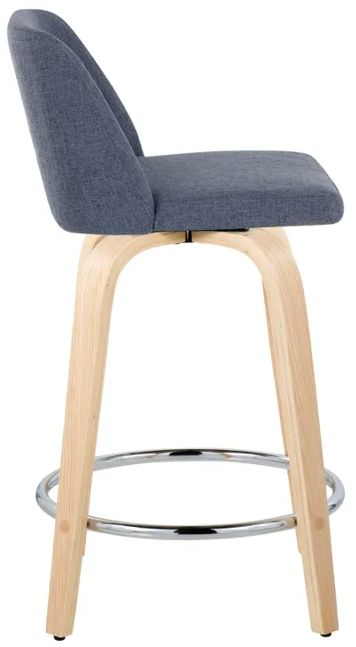 Toriano - Contemporary Fixed Height Counter Stool & Swivel And Round Footrest (Set of 2)