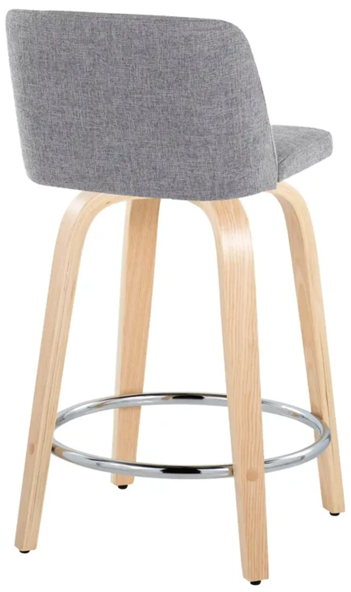 Toriano - Contemporary Fixed Height Counter Stool & Swivel And Round Footrest (Set of 2)