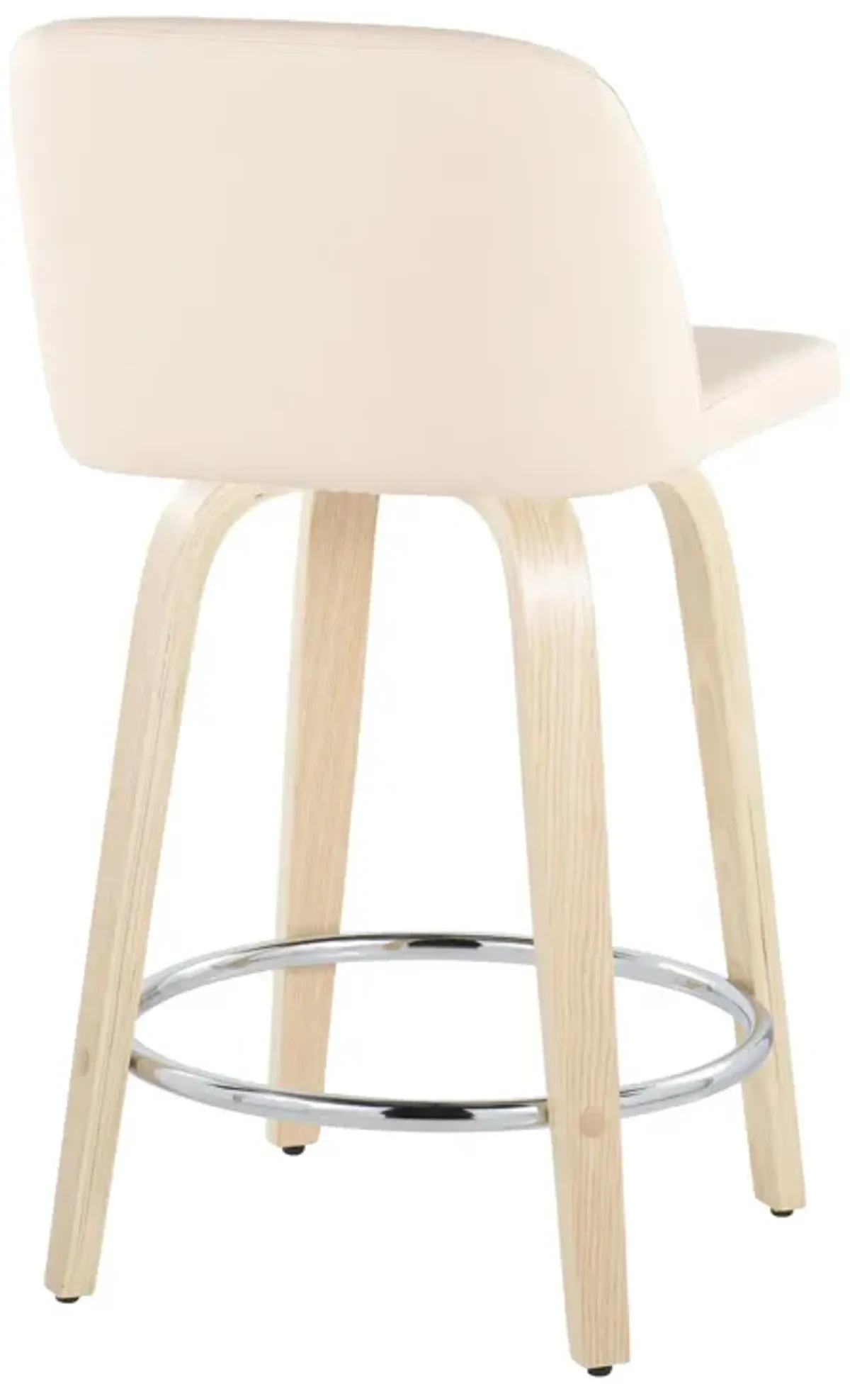 Toriano - Contemporary Fixed Height Counter Stool & Swivel And Round Footrest (Set of 2)