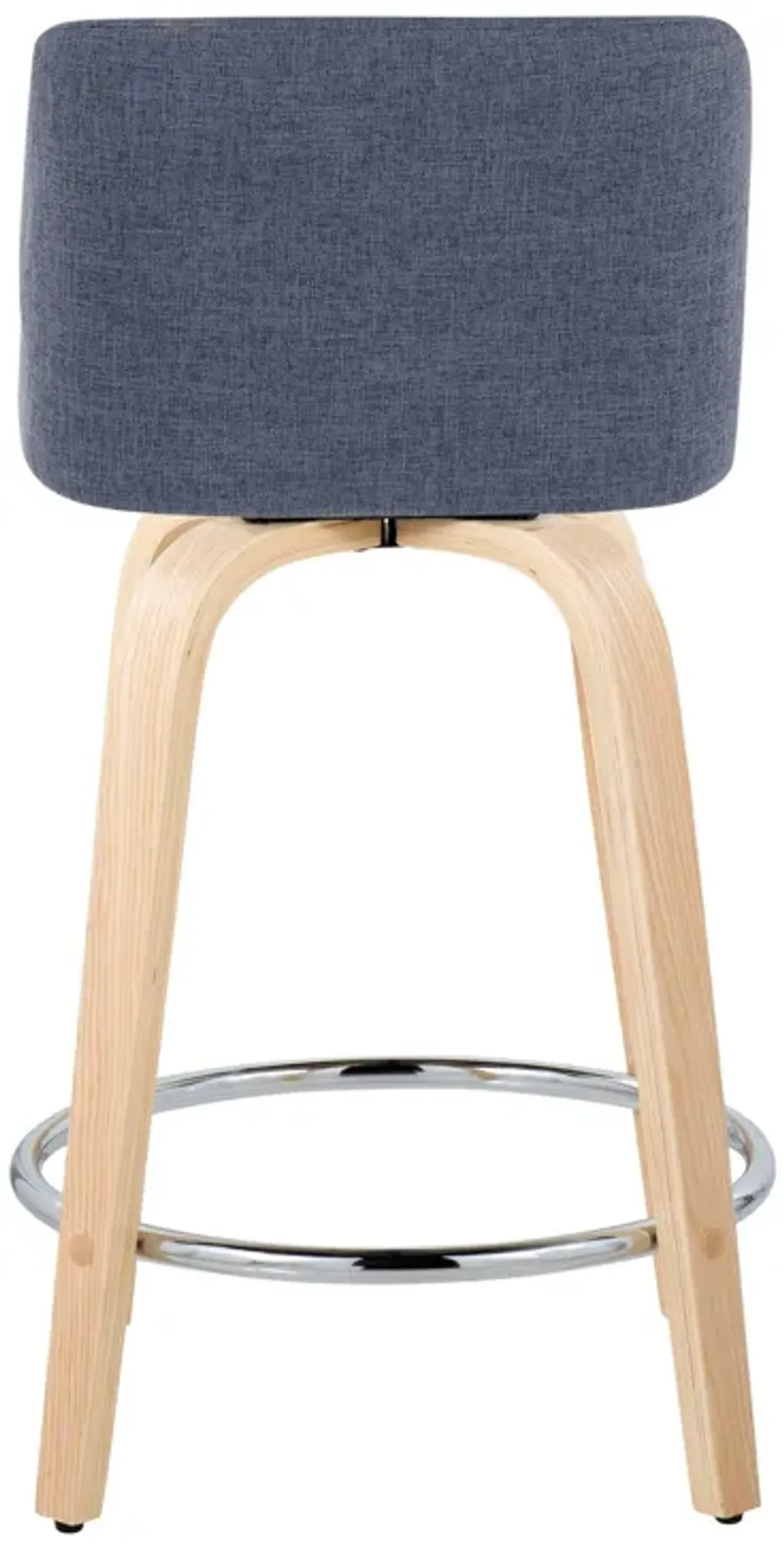 Toriano - Contemporary Fixed Height Counter Stool & Swivel And Round Footrest (Set of 2)