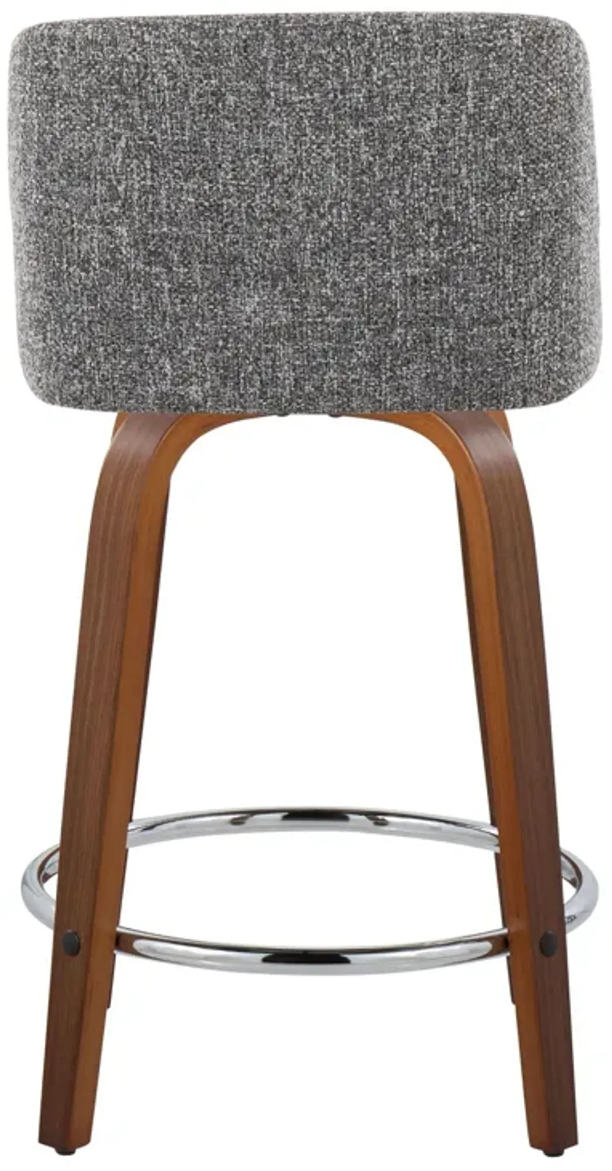 Toriano - Mid Century Modern Fixed Height Counter Stool With Swivel With Round Footrest (Set of 2)