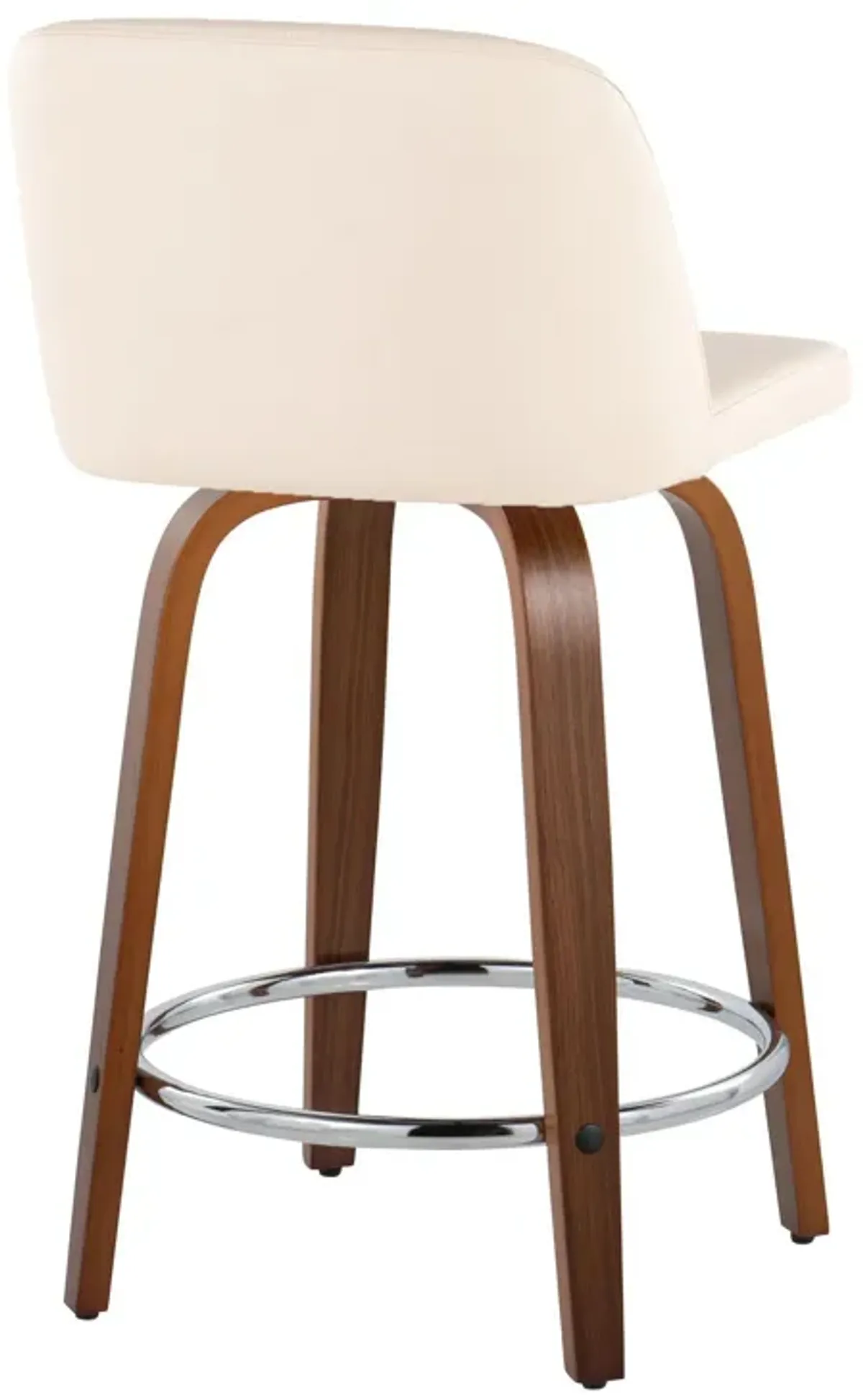 Toriano - Mid Century Modern Fixed Height Counter Stool With Swivel With Round Footrest (Set of 2)