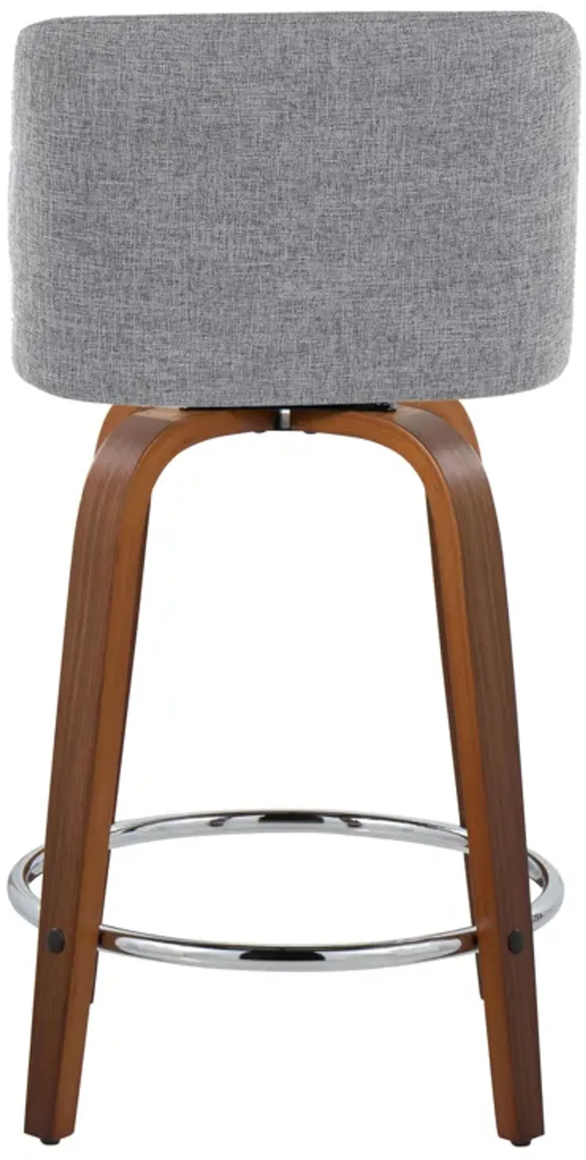 Toriano - Mid Century Modern Fixed Height Counter Stool With Swivel With Round Footrest (Set of 2)