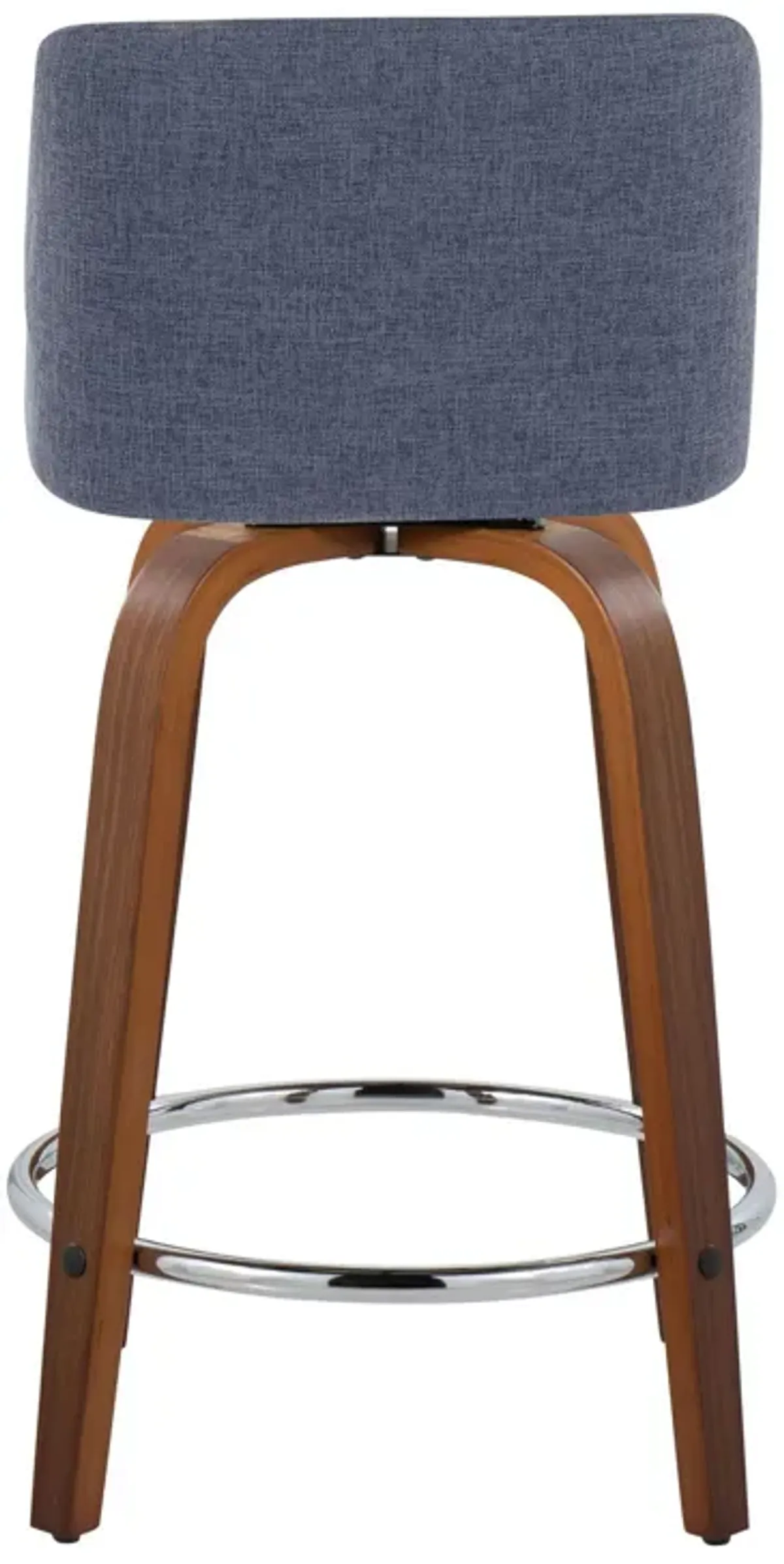 Toriano - Mid Century Modern Fixed Height Counter Stool With Swivel With Round Footrest (Set of 2)