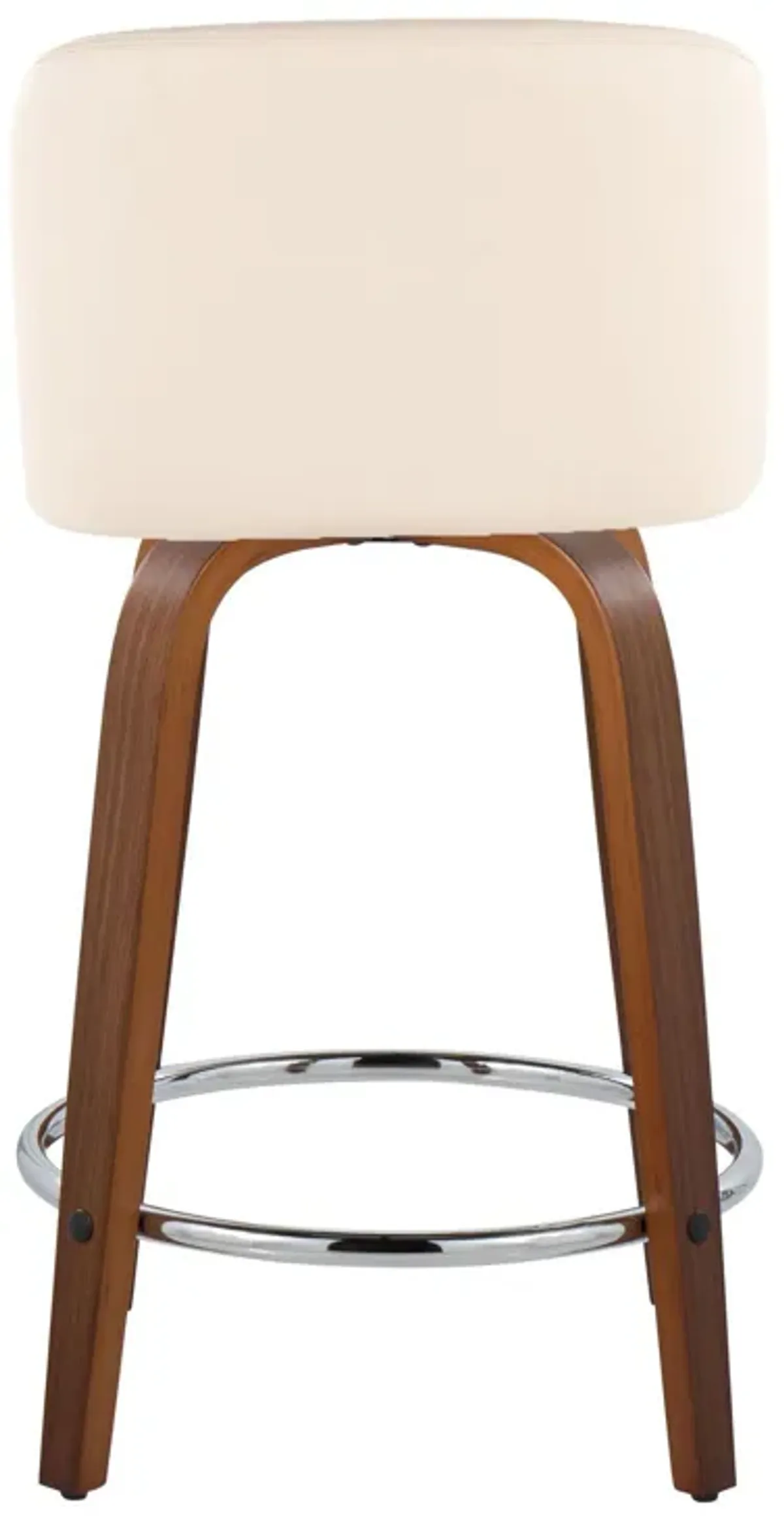 Toriano - Mid Century Modern Fixed Height Counter Stool With Swivel With Round Footrest (Set of 2)