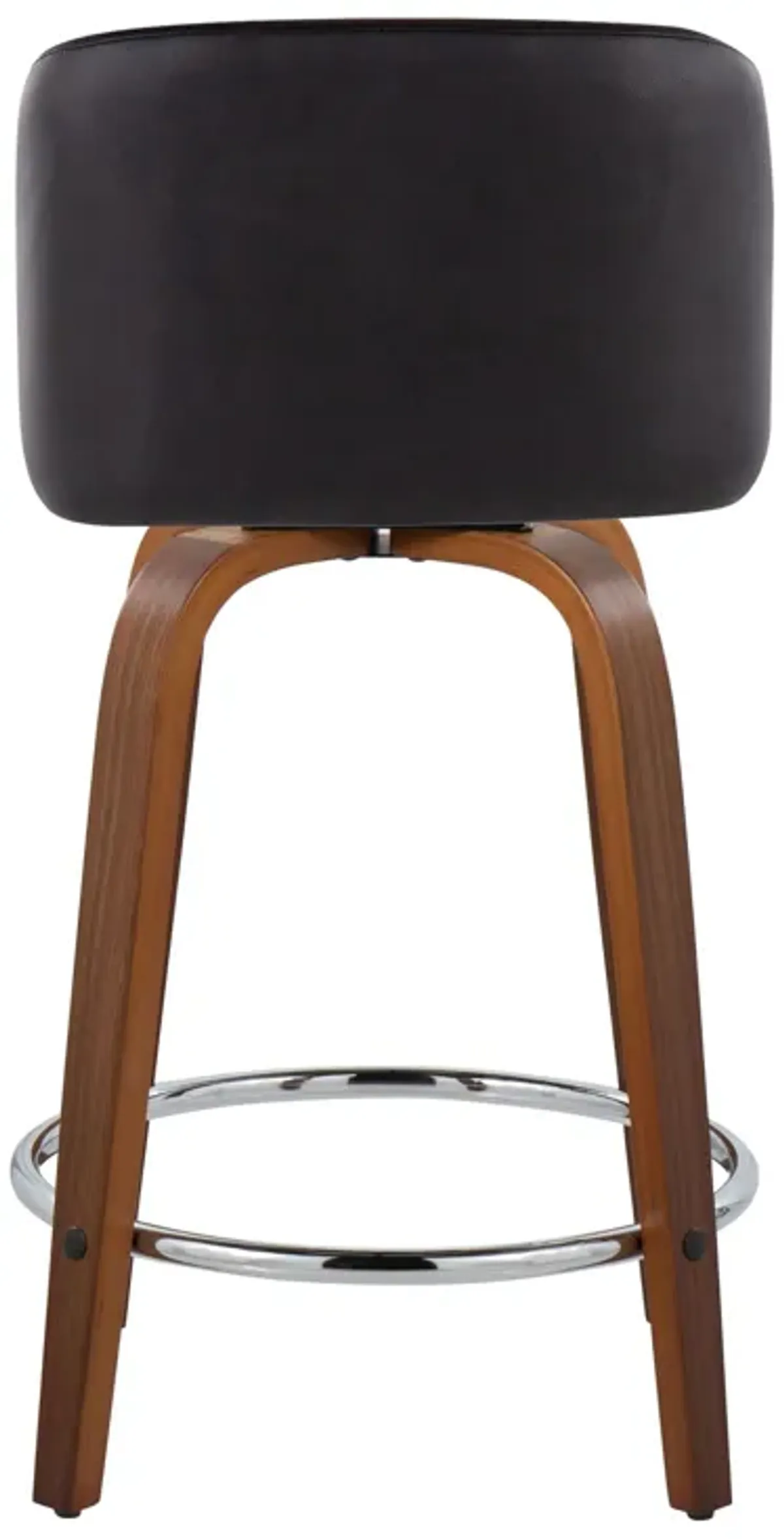 Toriano - Mid Century Modern Fixed Height Counter Stool With Swivel With Round Footrest (Set of 2)