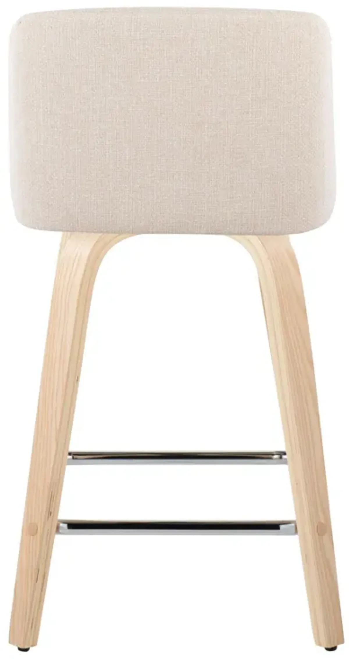 Toriano - Contemporary Fixed Height Counter Stool With Swivel With Square Footrest (Set of 2)