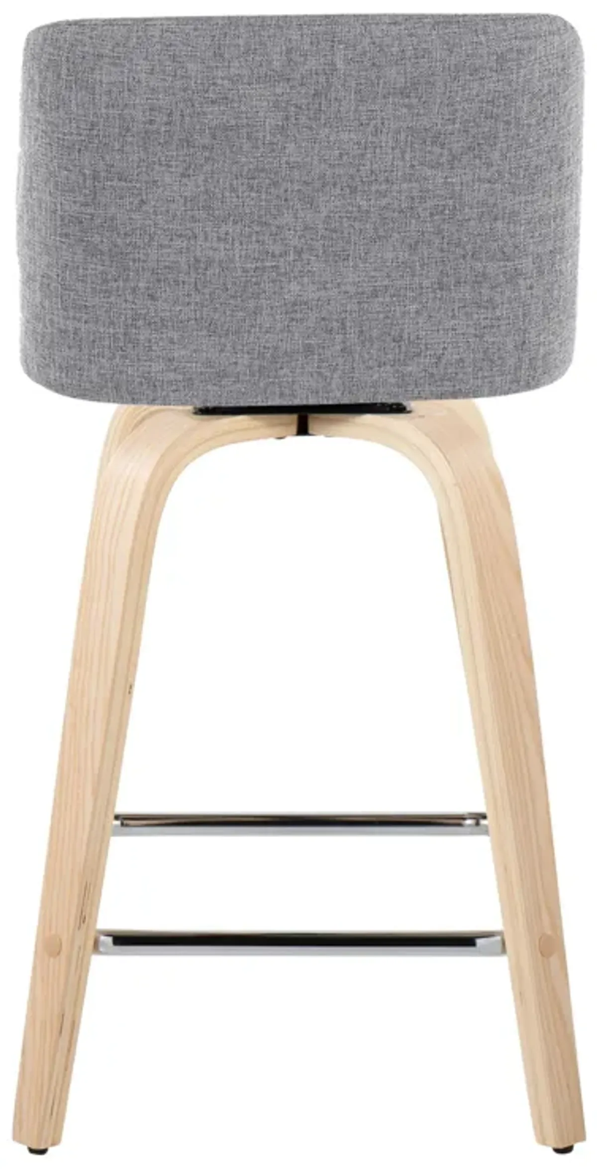 Toriano - Contemporary Fixed Height Counter Stool With Swivel With Square Footrest (Set of 2)