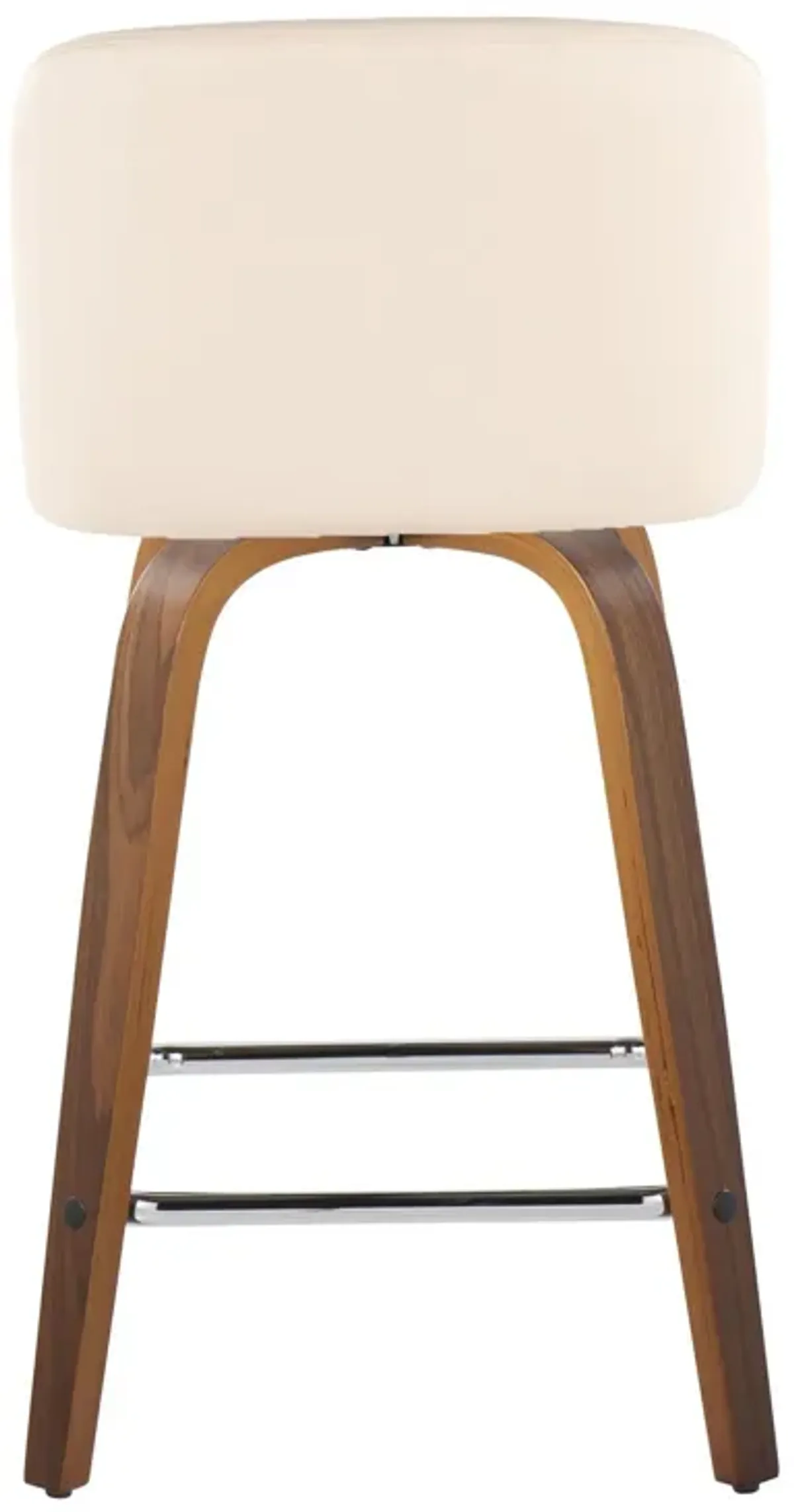 Toriano - Mid Century Modern Fixed Height Counter Stool With Swivel & Square Footrest (Set of 2)