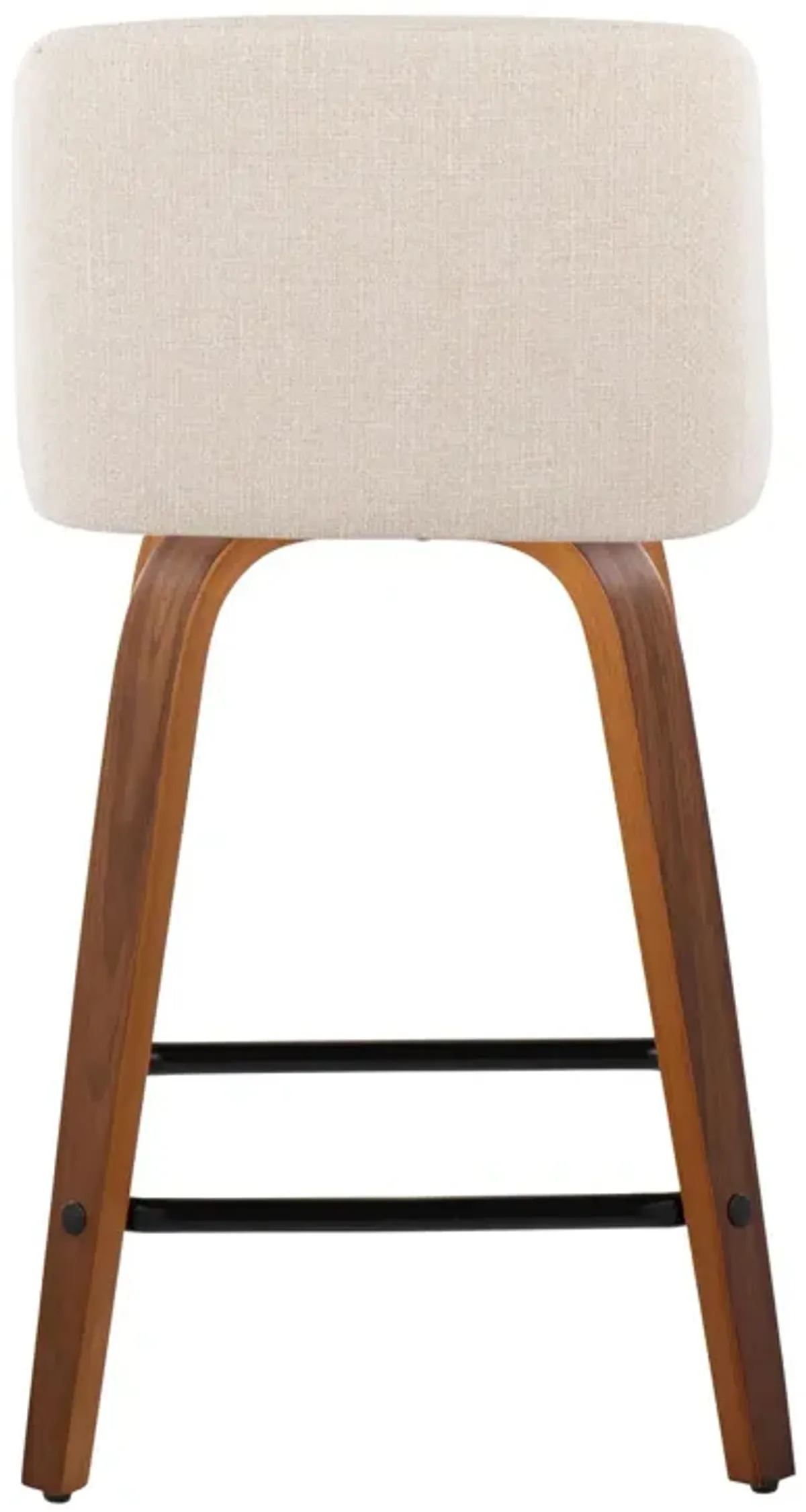 Toriano - Mid Century Modern Fixed Height Counter Stool With Swivel & Square Footrest (Set of 2)