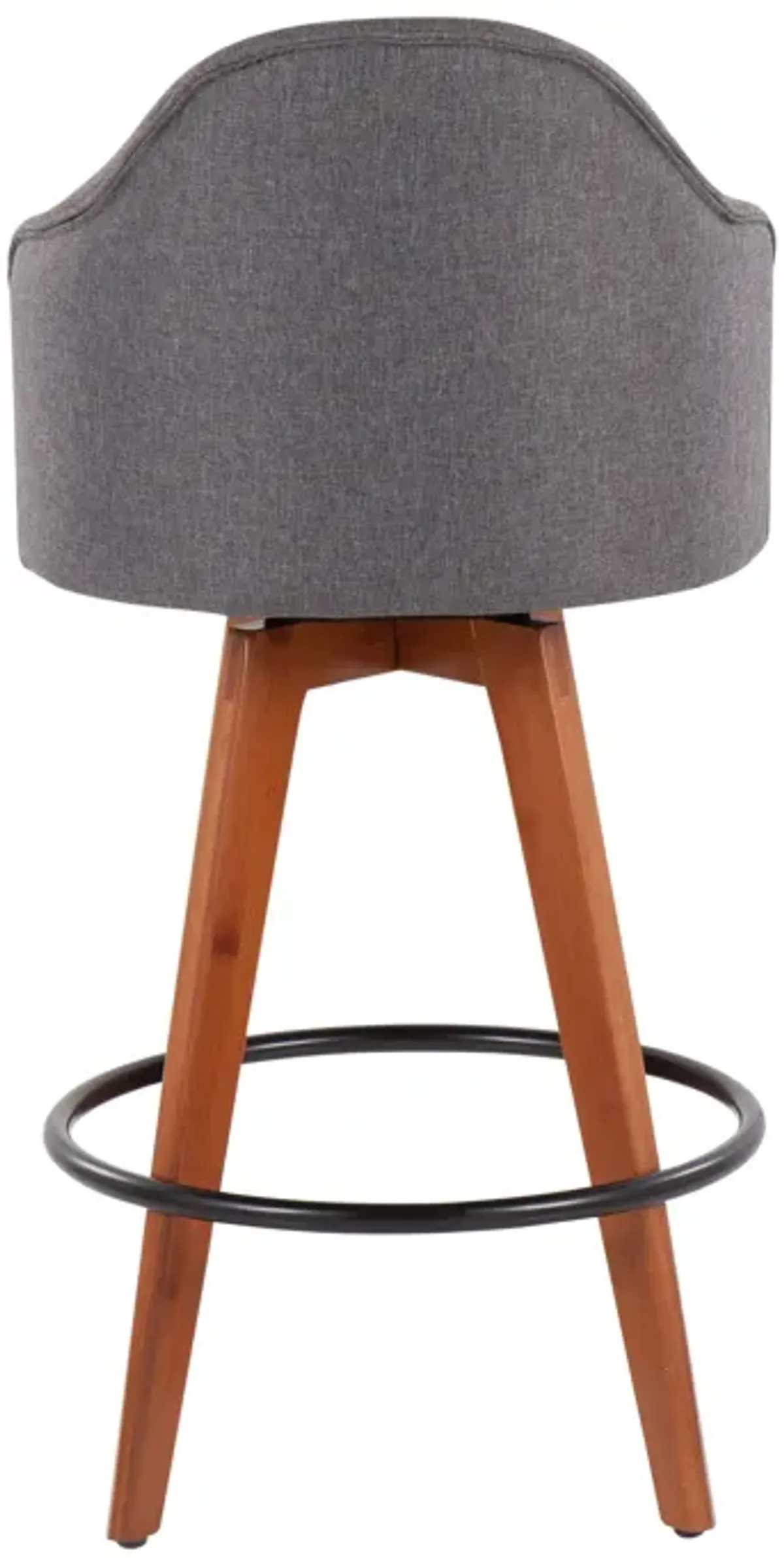 Ahoy - Contemporary Fixed Height Counter Stool With Bamboo Round Footrest (Set of 2)