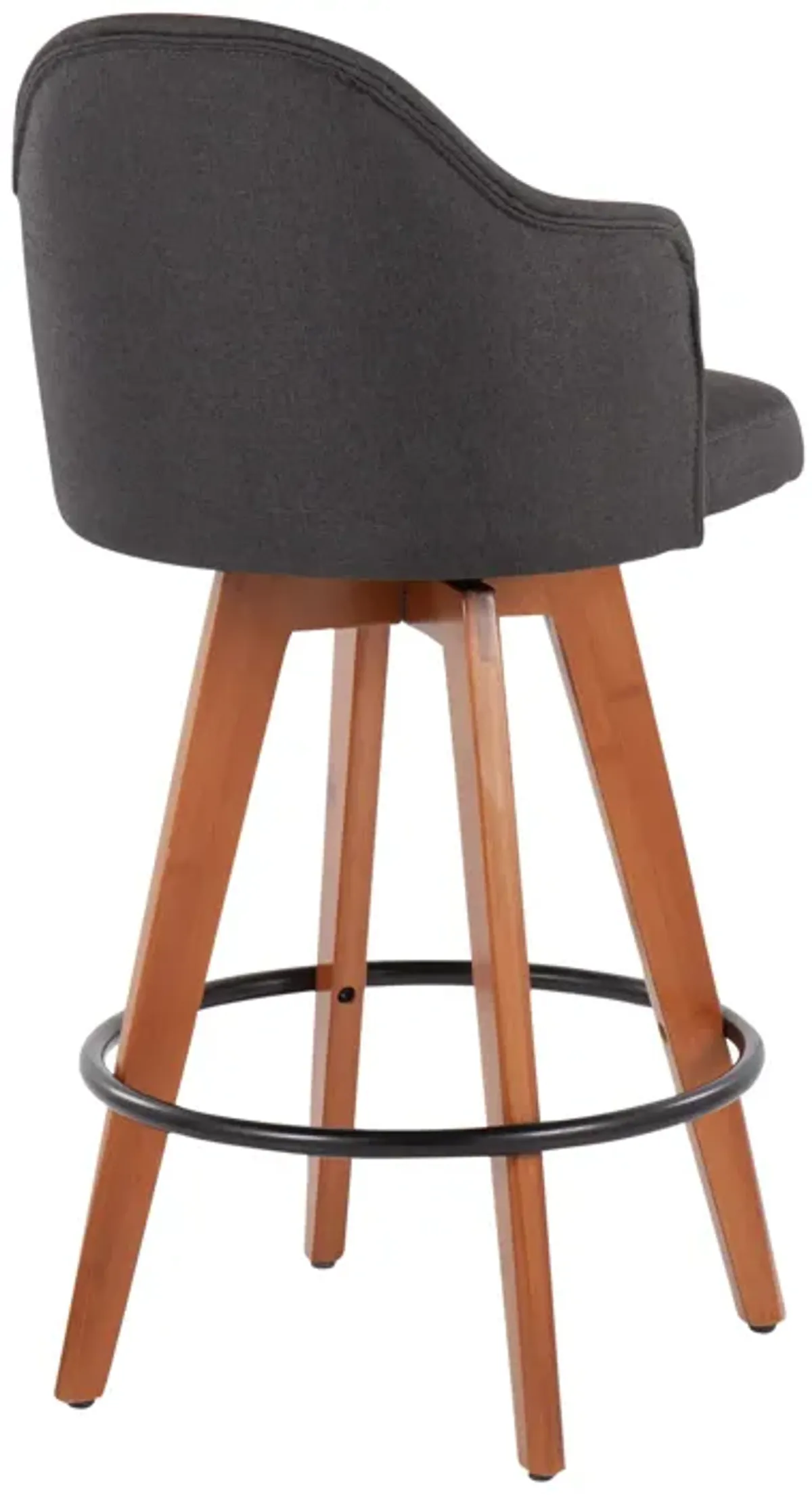 Ahoy - Contemporary Fixed Height Counter Stool With Bamboo Round Footrest (Set of 2)