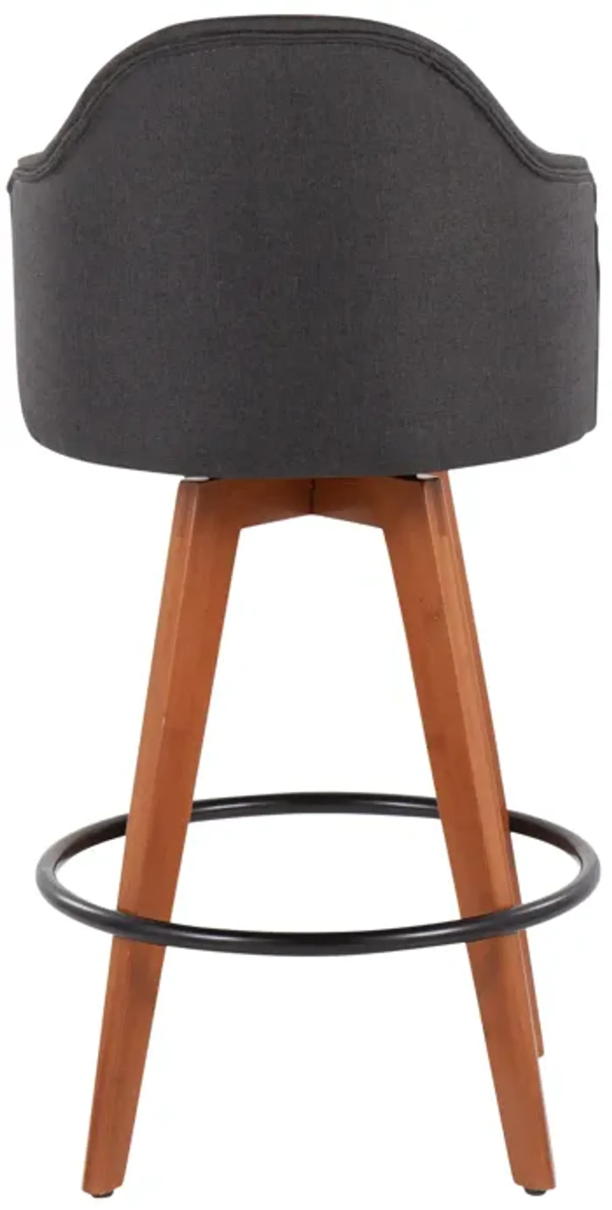 Ahoy - Contemporary Fixed Height Counter Stool With Bamboo Round Footrest (Set of 2)