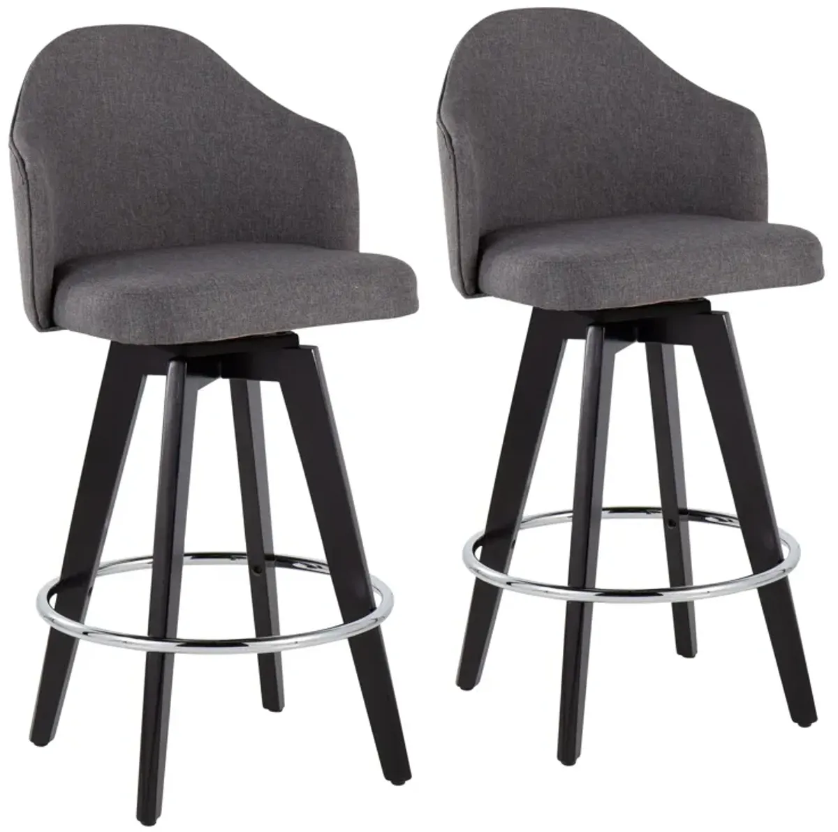 Ahoy - Contemporary Fixed Height Counter Stool With Round Footrest (Set of 2)