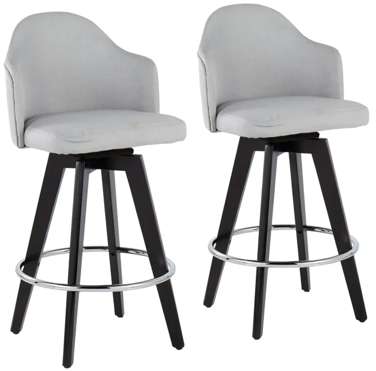 Ahoy - Contemporary Fixed Height Counter Stool With Round Footrest (Set of 2)