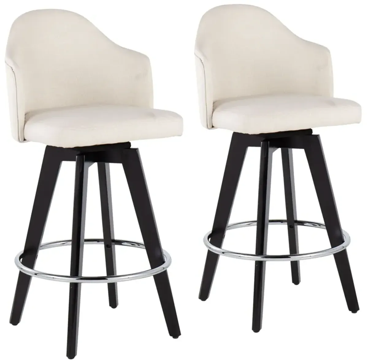 Ahoy - Contemporary Fixed Height Counter Stool With Round Footrest (Set of 2)