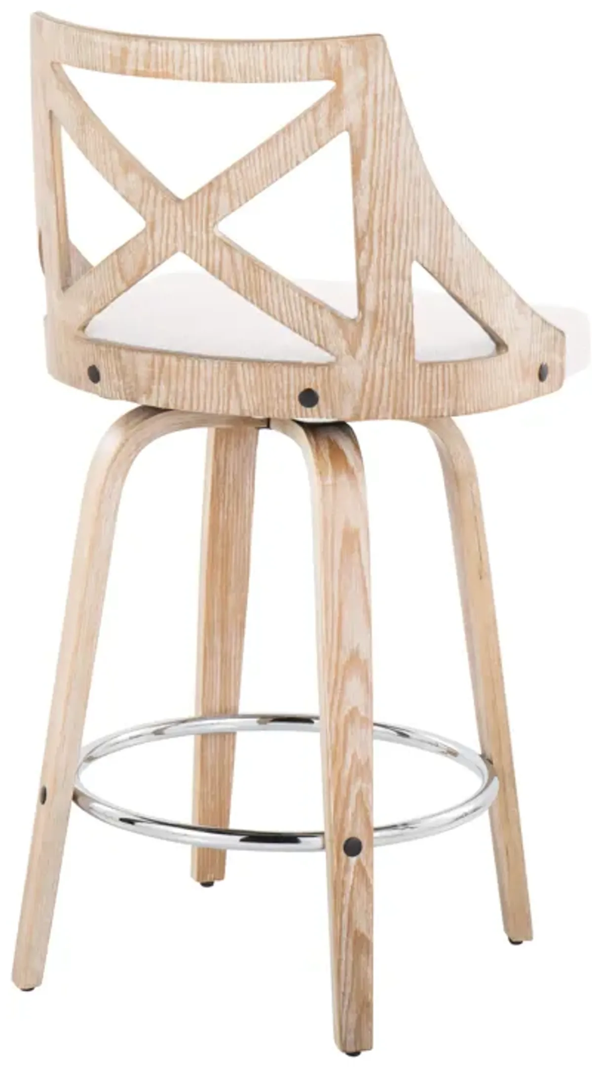 Charlotte - Farmhouse Fixed Height Counter Stool With Swivel Round Footrest (Set of 2)